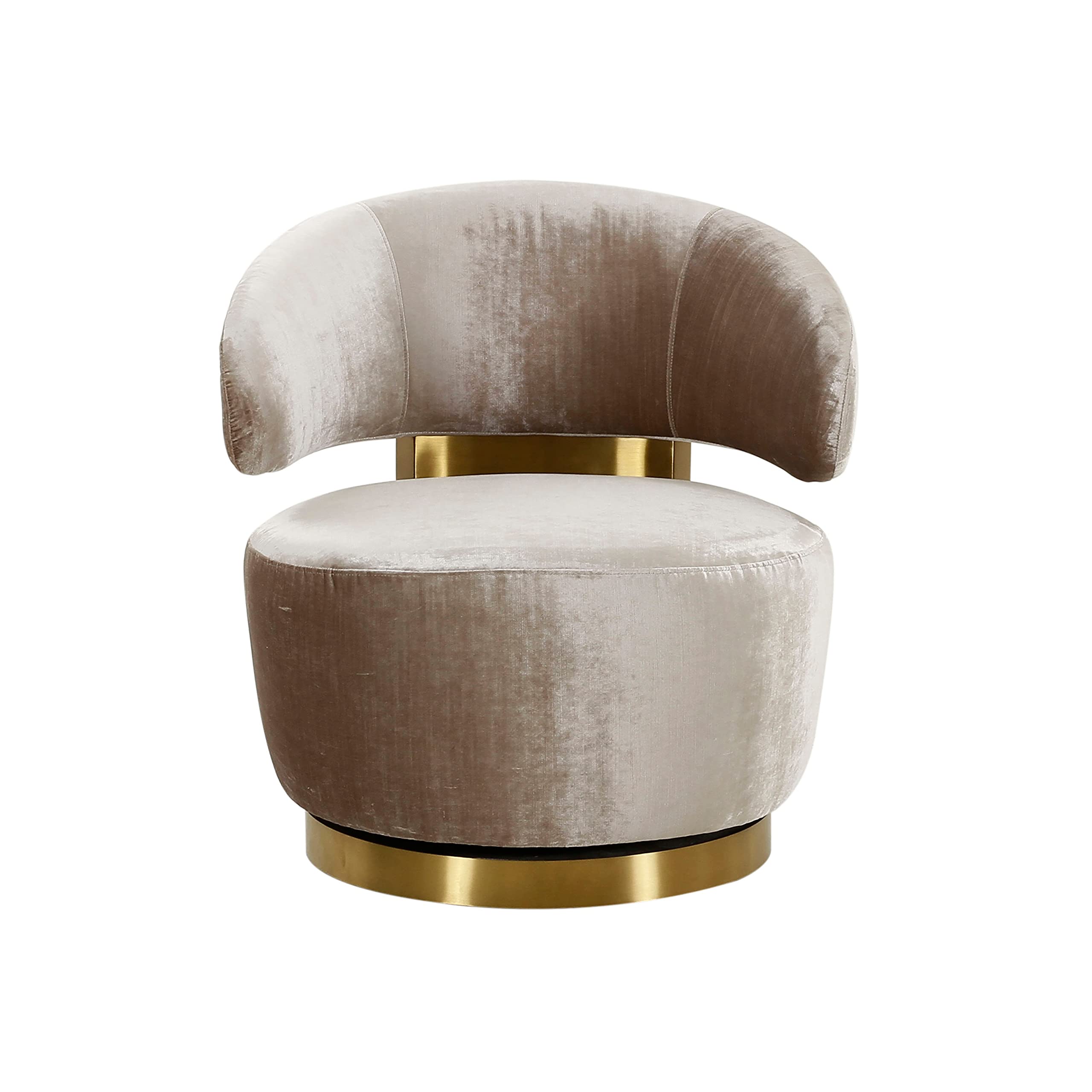 Tov Furniture Austin Upholstered Swivel Chair in Champagne - Modern Living Room Accent Chair for Home Office, Lounge & Reading Nook