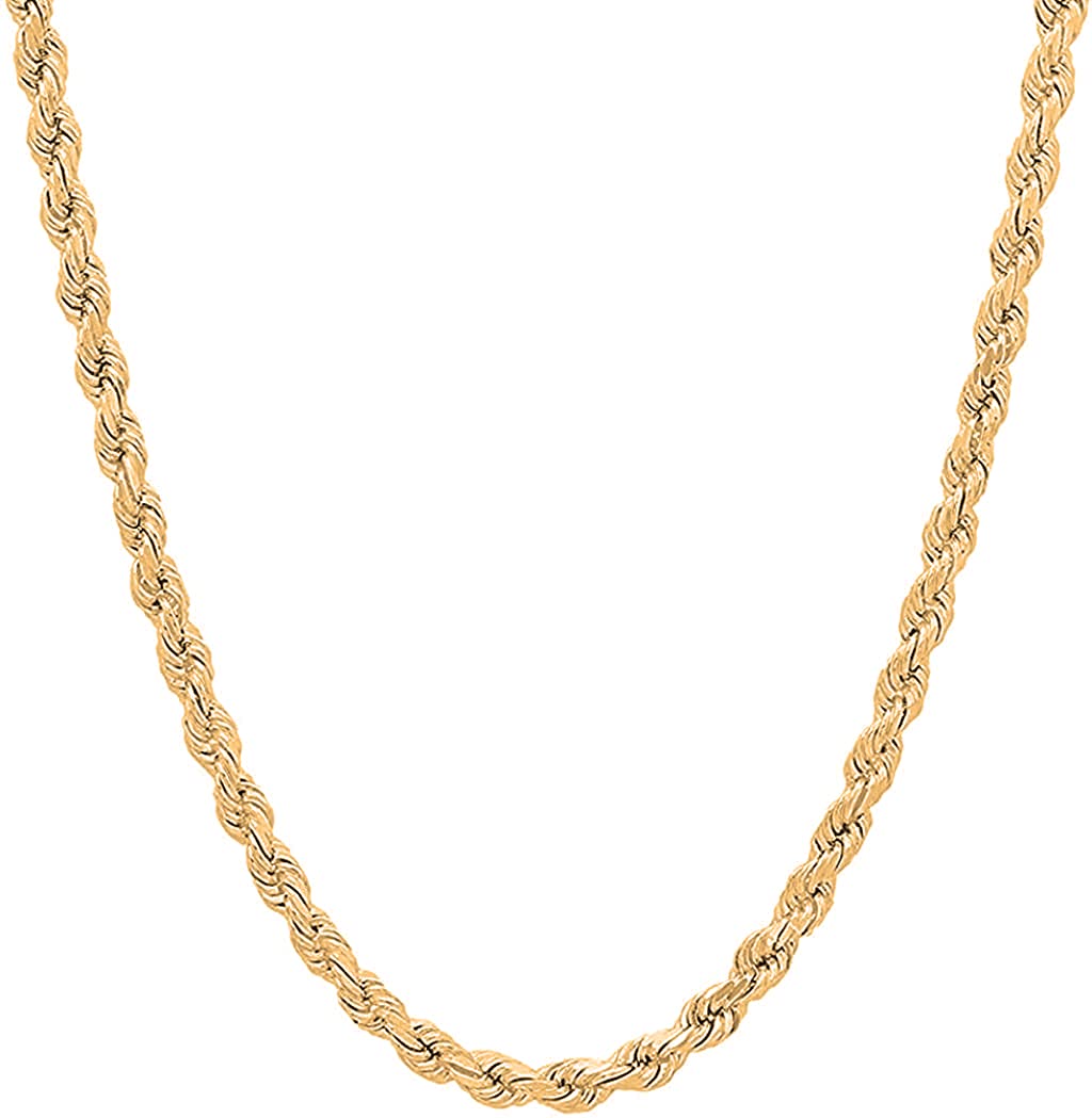 18K Gold Plated 925 Sterling Silver 4mm Italian Rope Chain Necklace for Men & Women - Diamond Cut Twist Link Design with Gift Box - Perfect for Gifts, Anniversaries & Special Occasions - Made in Italy
