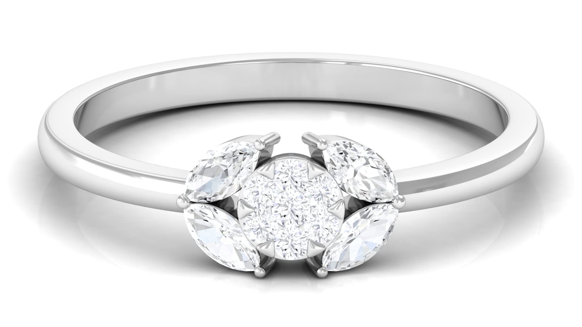 0.50 CT Diamond Promise Ring for Women - 14K Solid Gold Floral Engagement Ring - Elegant Wedding Band & Anniversary Gift for Her - Perfect for Proposals, Valentine's Day & Special Occasions