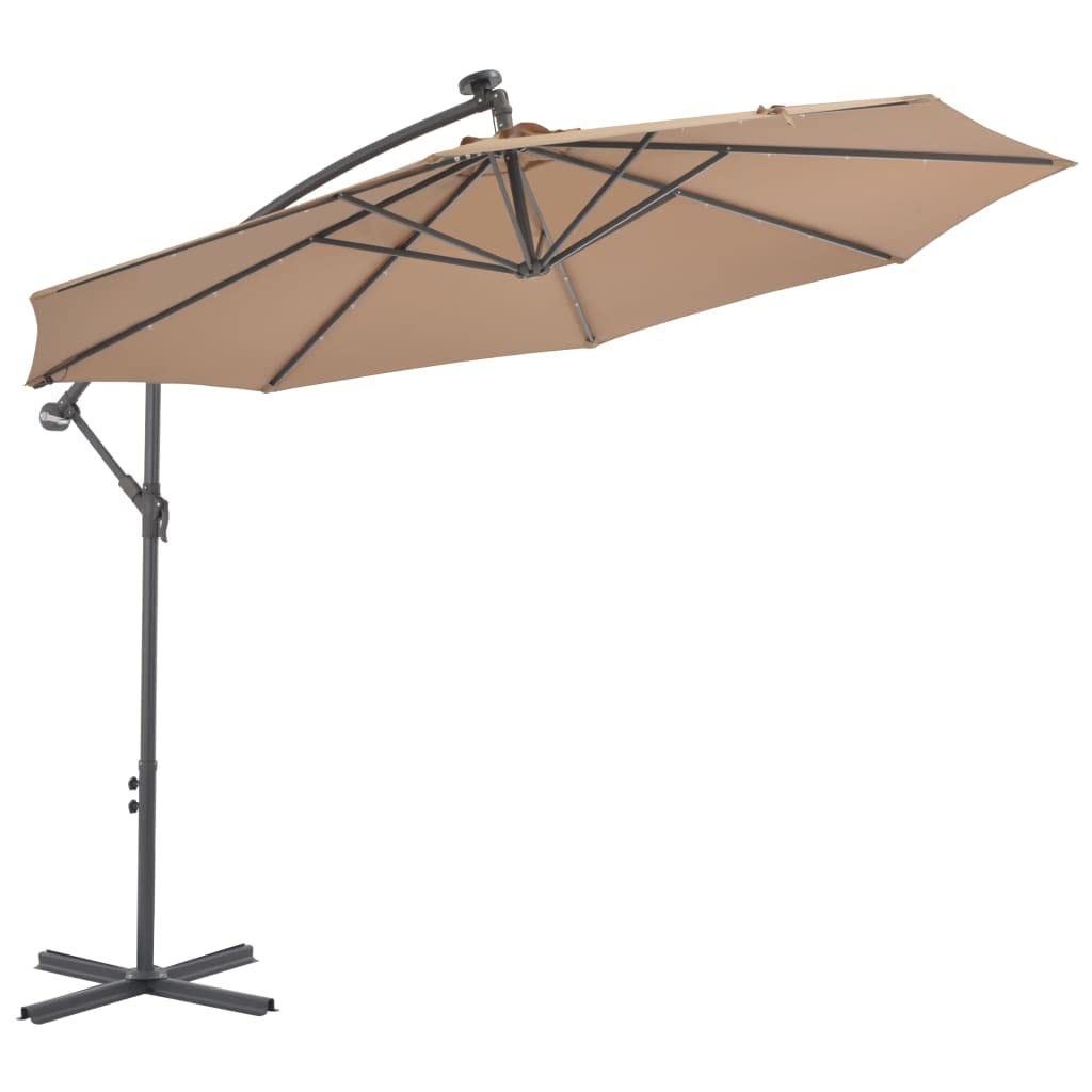 Outdoor Cantilever Umbrella with LED Lights - 118.1