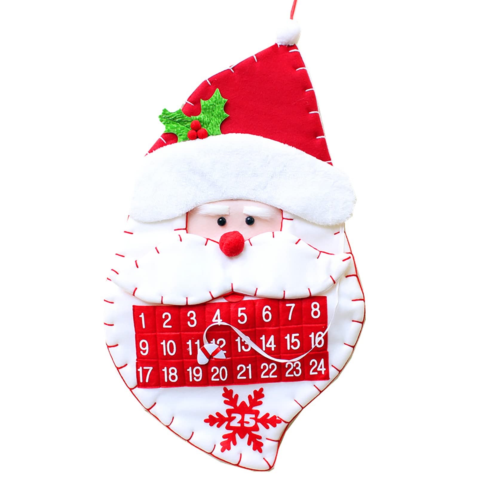 WWBMZ Christmas Countdown Wall Calendar - 24-Day Advent Calendar with Hanging Hot Flower Santa Design - Perfect for Holiday Home Decor & Festive Gift Giving