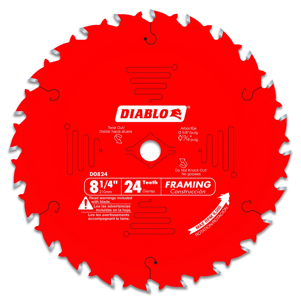 8 1/4 Inch x 24 Tooth Framing Saw Blade - 15 Pack | High-Performance Circular Saw Blades for Woodworking & Framing Projects | Perfect for DIY Home Improvement & Construction