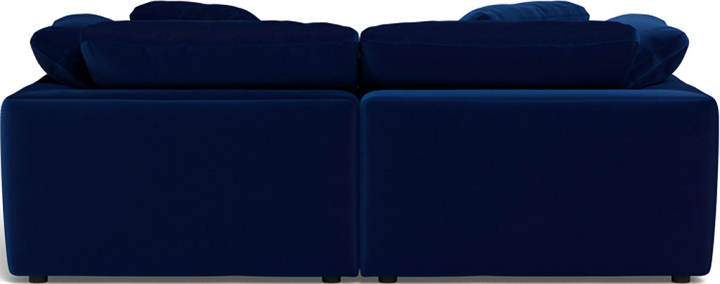 Fluffy 2-Piece Sectional Sofa with Ottoman - Soft Plush Fabric Living Room Couch for Cozy Home, Apartment, or Dorm Comfort - Perfect for Lounging, Movie Nights & Small Spaces