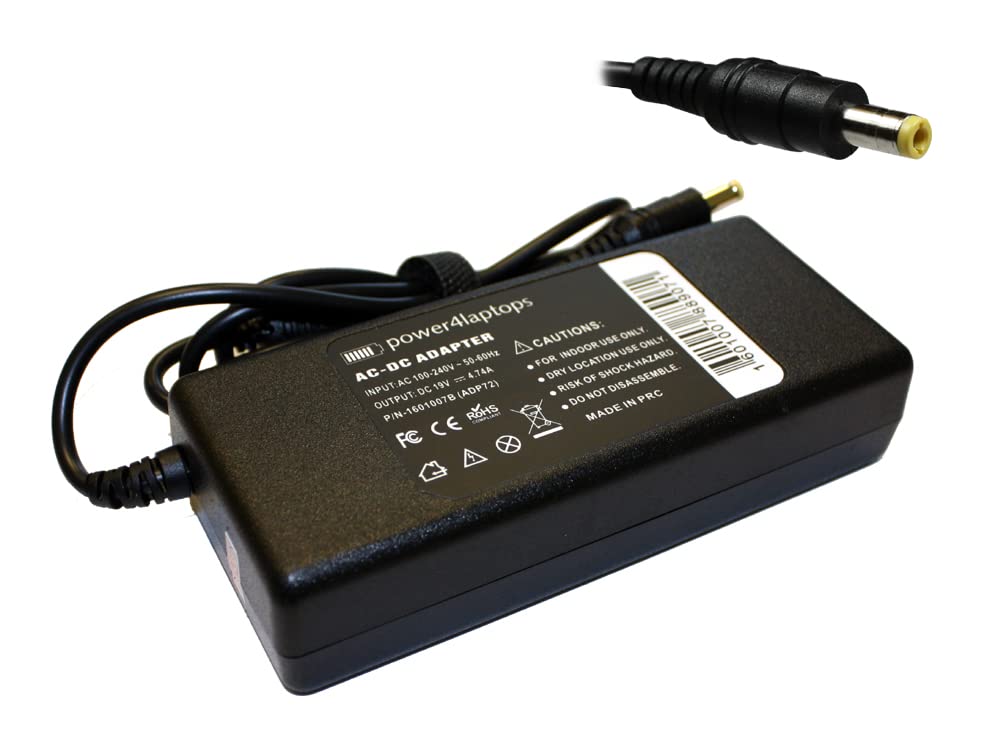 Power4Laptops 90W AC Adapter Charger for Acer TravelMate 8571-733G25Mn Laptop - Universal Power Supply Cord - Perfect for Home, Office & Travel Use