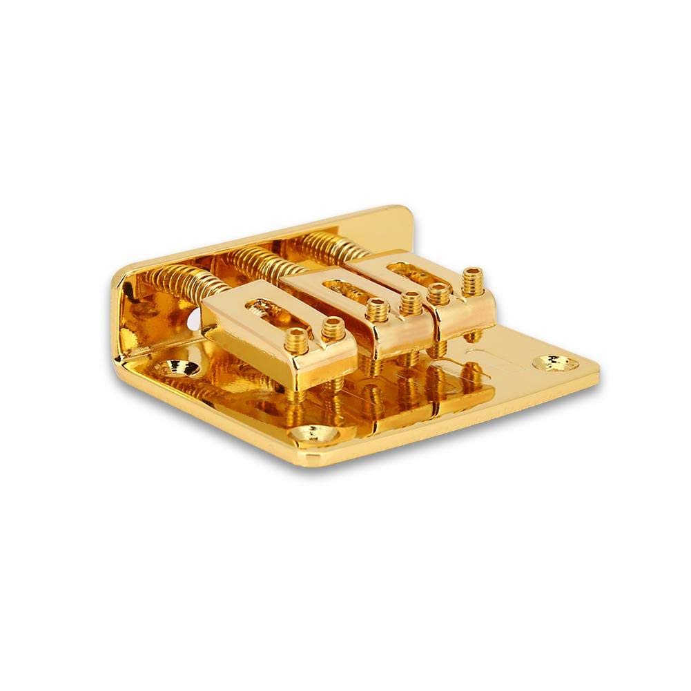 3 String Fixed Electric Guitar Bridge Replacement with 4 Screws - Compatible with Cigarbox Electric Guitars | Perfect for DIY Guitar Repair & Upgrade