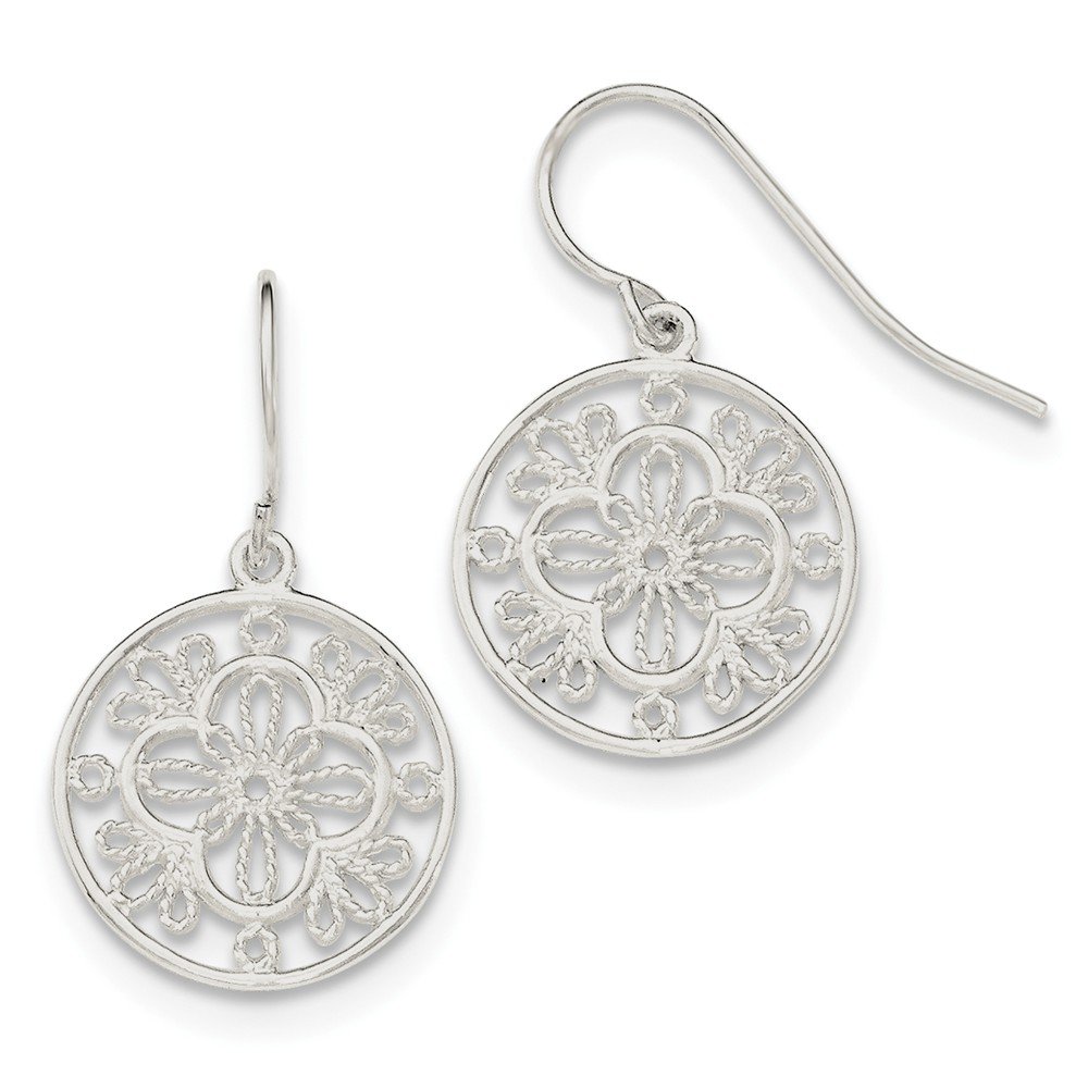 Elegant Sterling Silver Polished Filigree Shepherd Hook Earrings for Women - Perfect for Weddings, Parties & Everyday Wear