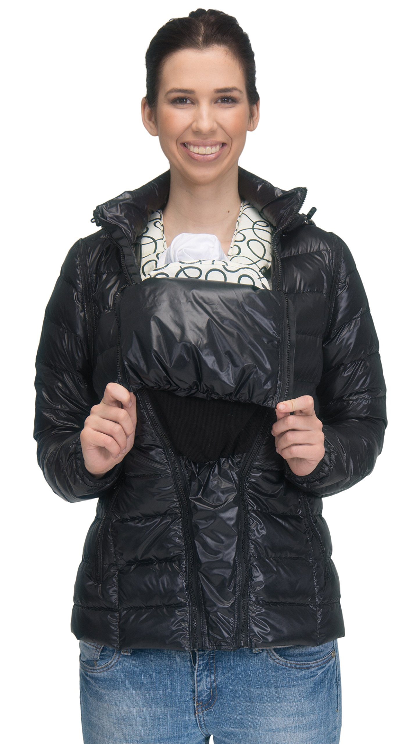 Maternity Down Jacket with Patented 3-in-1 Extender Panel for Pregnant Women & Baby Wearing Moms - Perfect for Winter Outdoor Adventures & Nursing Comfort