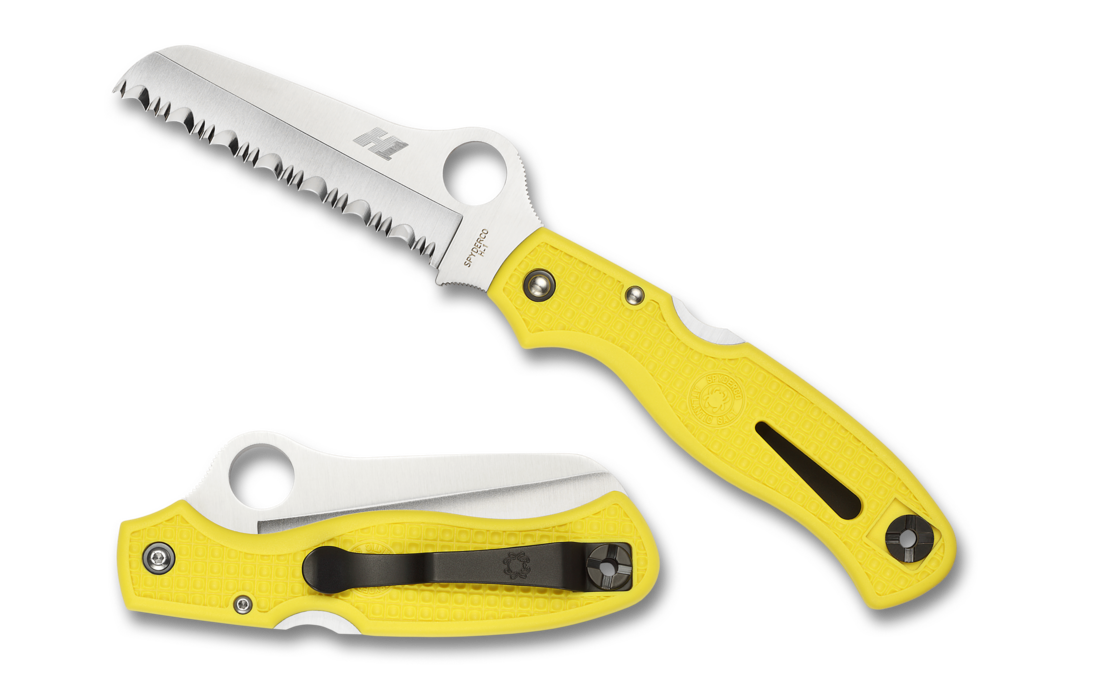 Atlantic Salt™ Yellow FRN SpyderEdge Folding Knife - EDC Pocket Knife for Outdoor, Camping, Hiking & Survival Gear