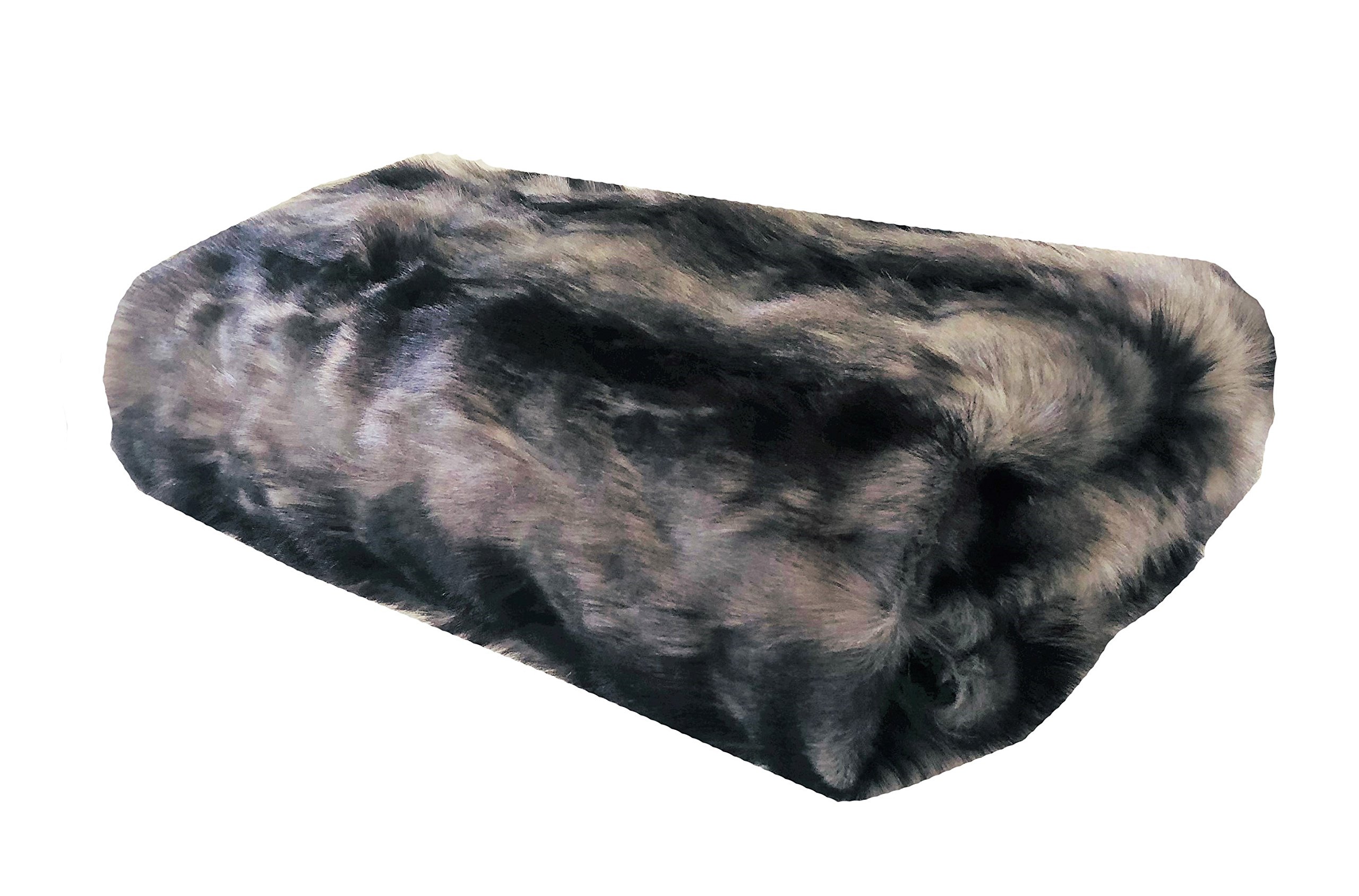 Plutus Brands Gray Faux Fox Fur Luxury Throw Blanket 36