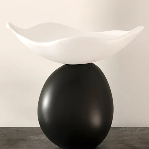 Stylish Balance Form Decorative Bowl - Handcrafted Ceramic Fruit Serving Bowl for Dining Table Centerpiece, Kitchen Counter Decor, and Gift Giving