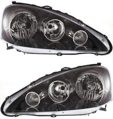 2005-2006 Acura RSX Base/Type-S Halogen Headlight Assembly - Driver & Passenger Side (No Bulbs Included) - Direct Replacement for OEM #33151S6MA51 & 33101S6MA51 - Perfect for Night Driving & Vehicle Restoration Projects
