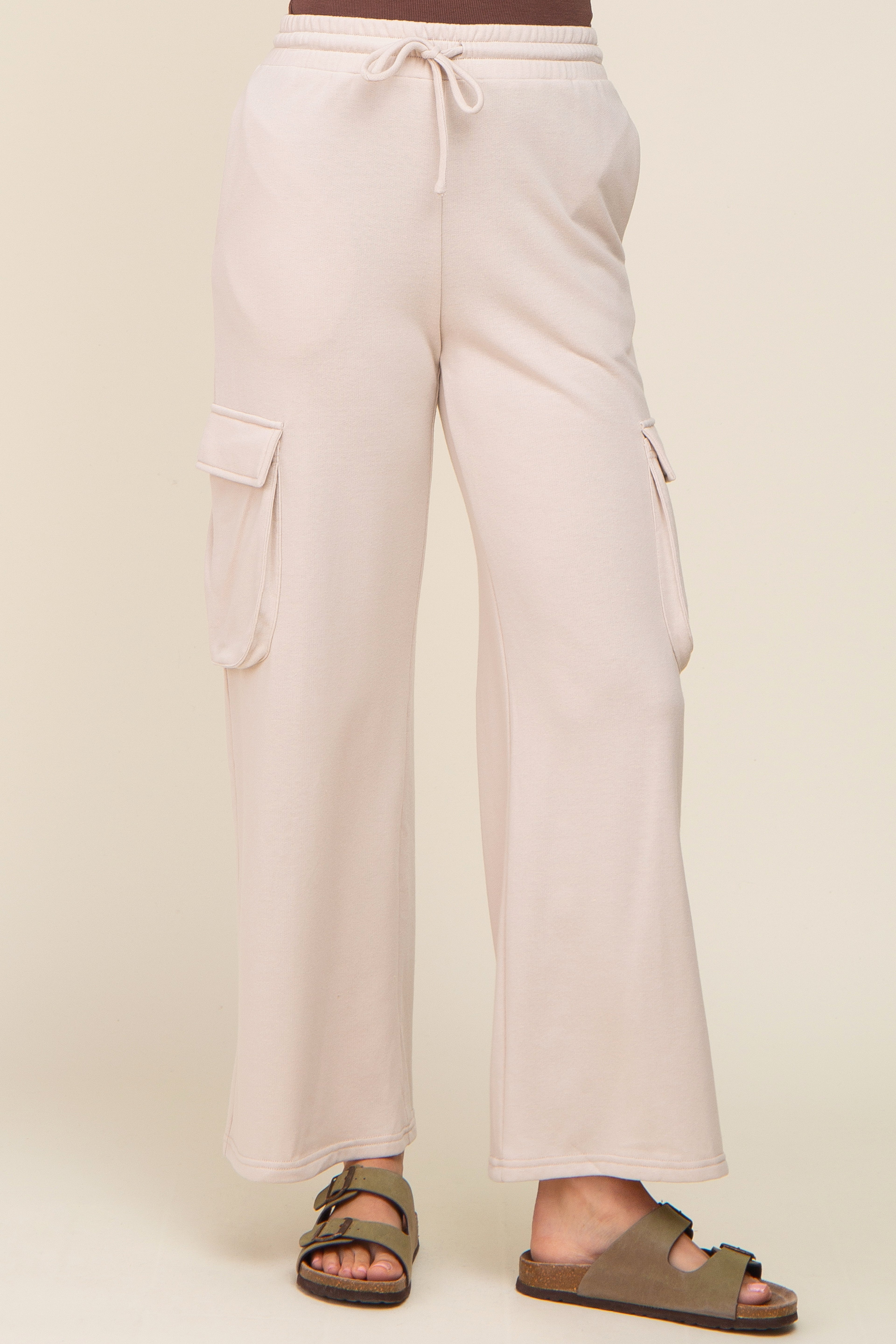 Cozy Beige Sweatpants with Pockets for Women - Soft Joggers for Lounge, Workout & Travel | Comfortable Casual Pants