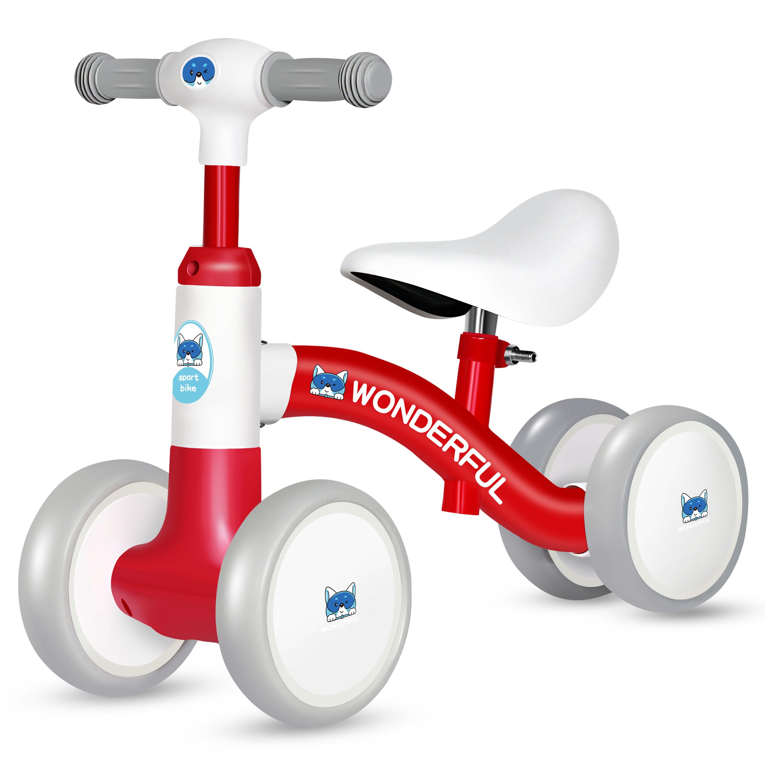 **Bakeling 4-Wheel Balance Bike for Toddlers 2+ Years Old - Kids Training Bike with Adjustable Seat - Perfect for Indoor & Outdoor Learning & Play**