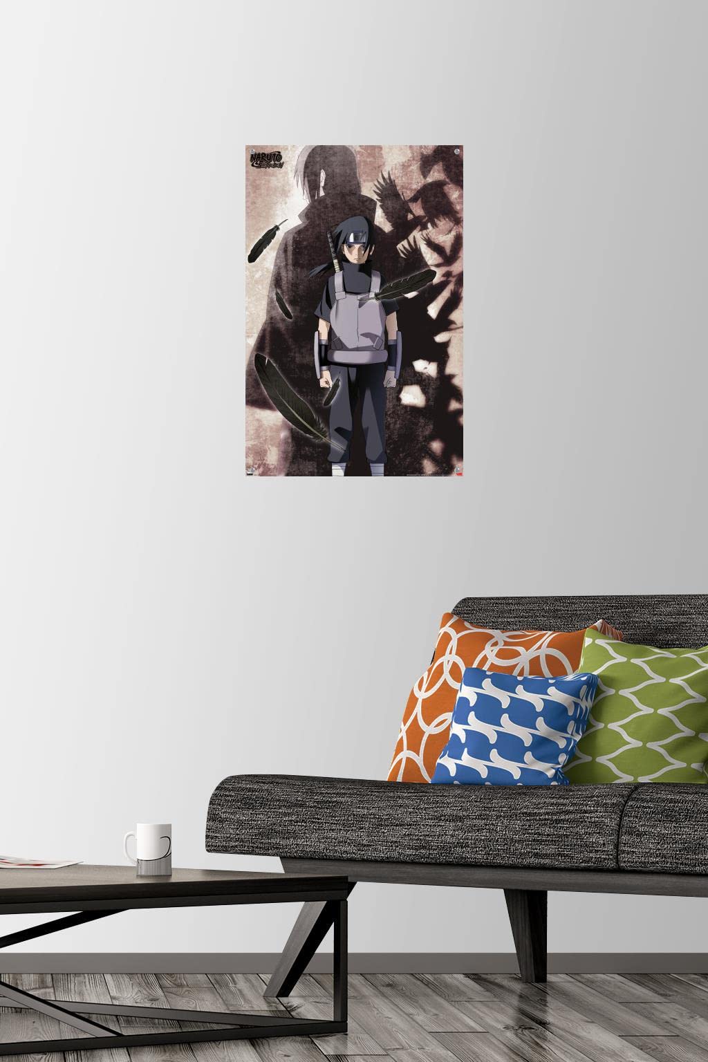 Naruto Shippuden Itachi Uchiha Anime Wall Poster with Push Pins - Perfect for Bedroom, Office & Anime Fan Decor