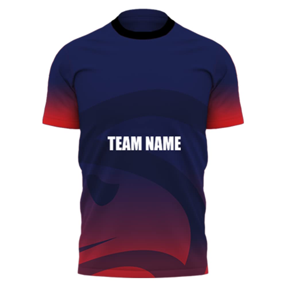 Custom Printed Cricket Jersey for Men - Personalized Team Name, Player Name & Number | Breathable Performance Cricket T-Shirt | Ideal for Cricket Matches, Training & Fan Merchandise (Model: DOdr1009-C90183-C-WH)