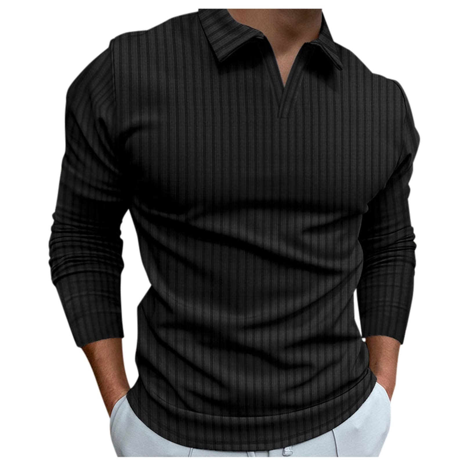 Large Tall Men's T-Shirts - Soft Fabric V-Neck Long Sleeve Mock Neck Polo Shirts | Slim Fit Graphic Funny White Tops for Casual Wear, Work & Everyday Outfits