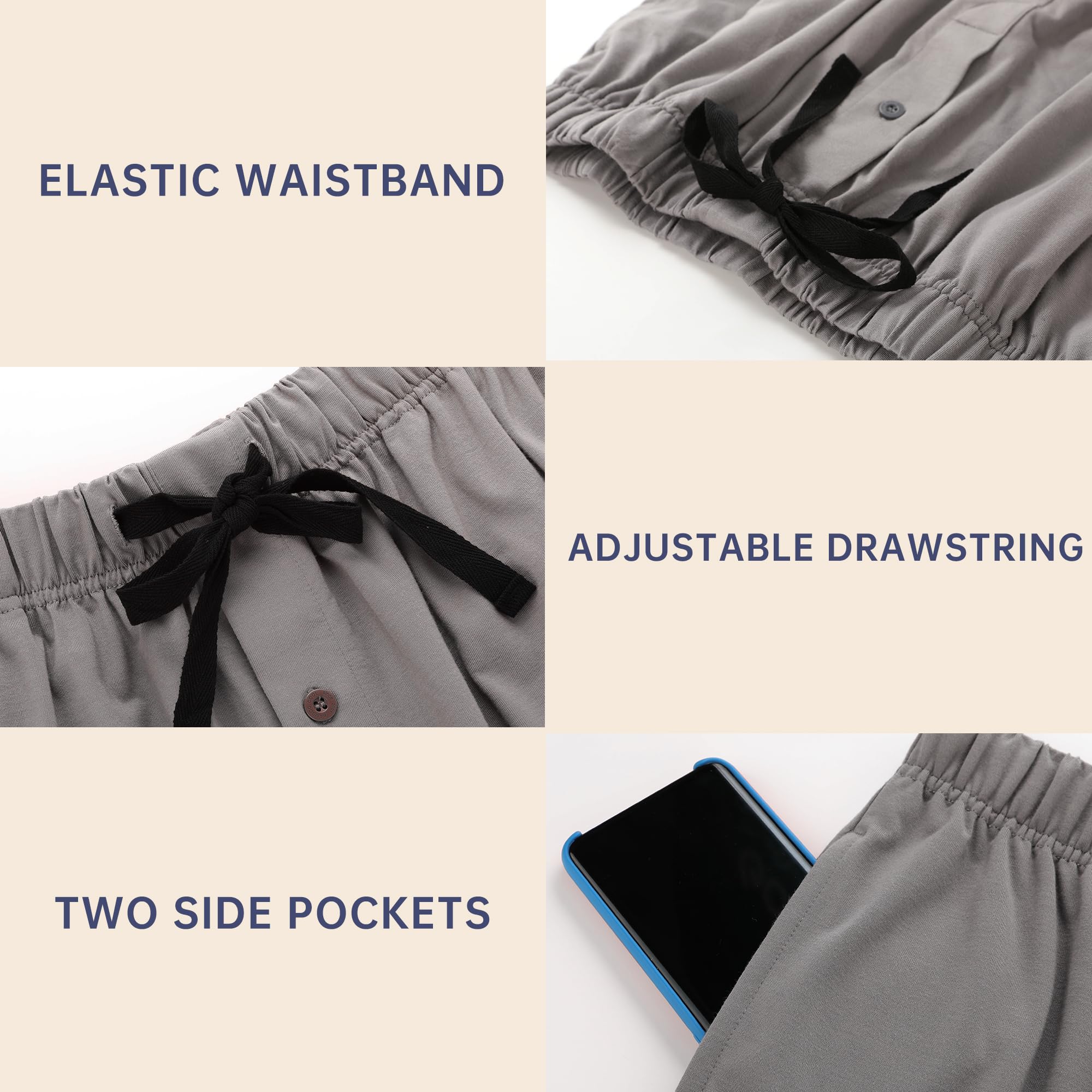 BAMBOO COOL Men's 2-Piece Pajama Set - Soft & Breathable Sleepwear with Pockets | Short Sleeve Shirt & Lounge Shorts for Summer Comfort | Perfect for Home, Travel & Relaxation