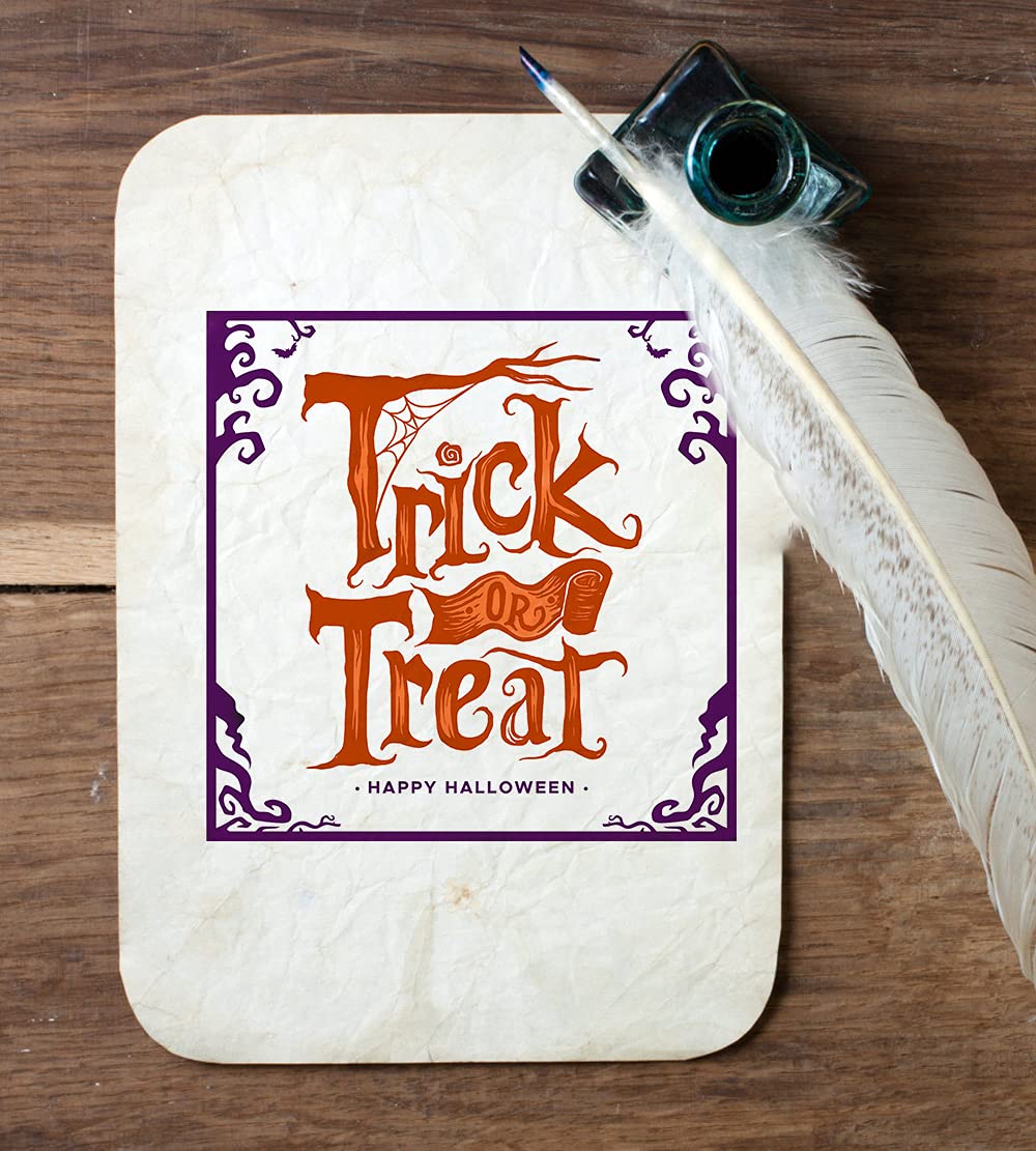 Halloween Trick or Treat Clear Stamps for Card Making, Scrapbooking & DIY Crafts - Spooky Words Transparent Silicone Stamps for Embossing, Album Decorations - Perfect for Halloween Cards, Party Invitations & Scrapbook Pages
