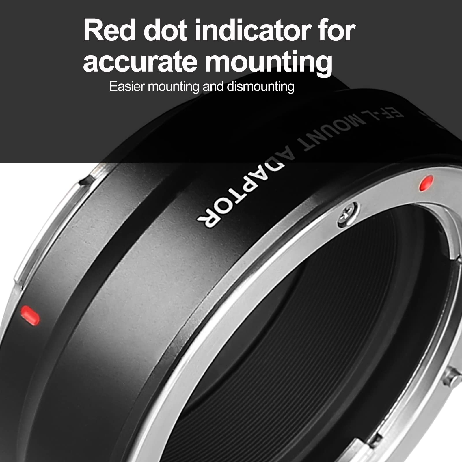 Meike MK-EFTL Metal Lens Adapter - EF to L Mount Converter for Panasonic, Sigma, Leica Mirrorless Cameras | Manual Focus Adapter for Canon EF Lenses | Perfect for Photography & Videography