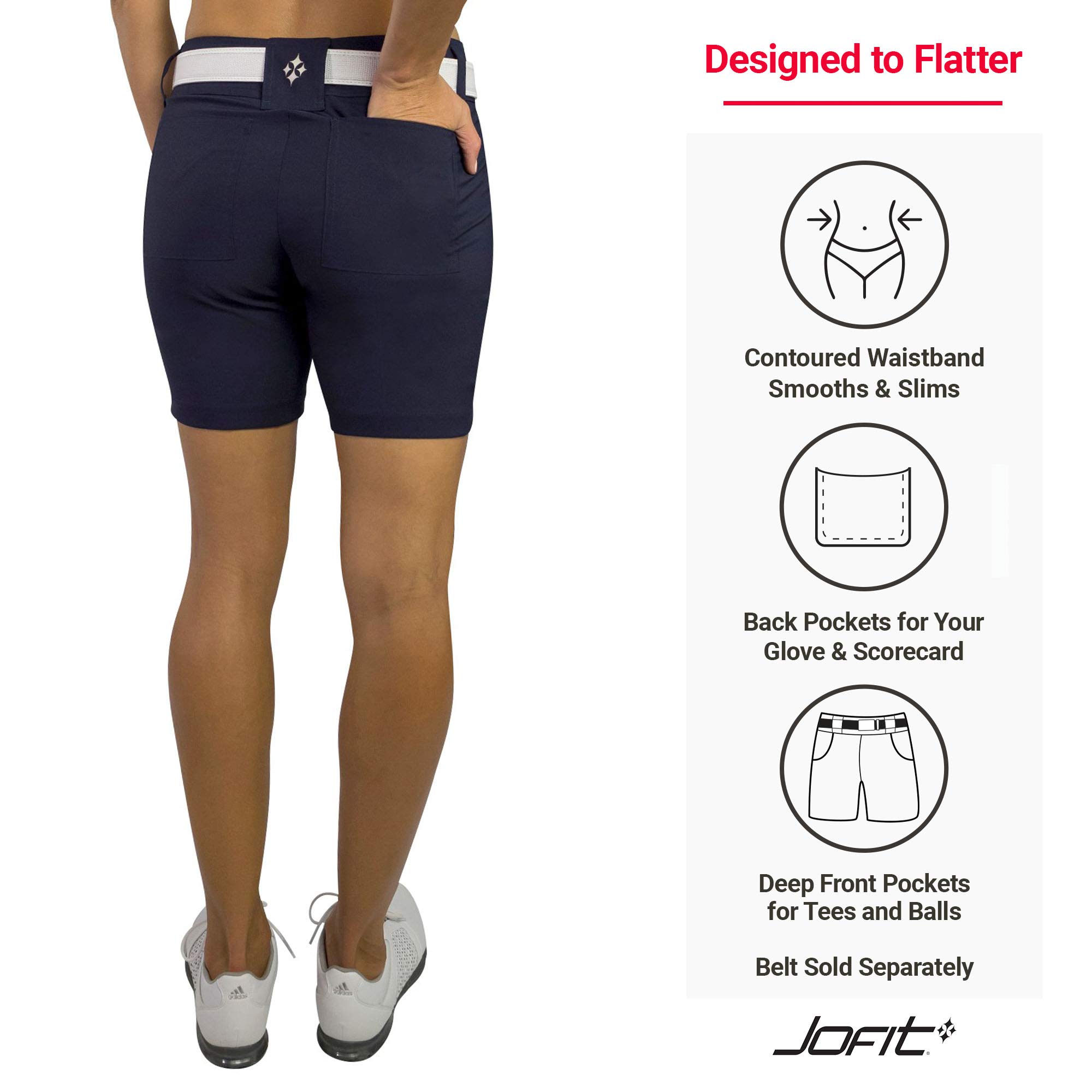 Jofit Women's Golf Shorts - Breathable Athletic Shorts for Golf, Running & Casual Wear | Comfortable & Stylish Activewear for Everyday Use