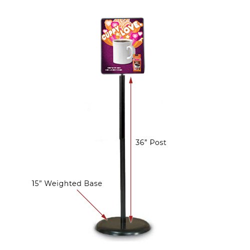 7x11 Black Aluminum Poster Sign Stand Holder - Durable & Portable Display for Trade Shows, Events, and Retail Stores