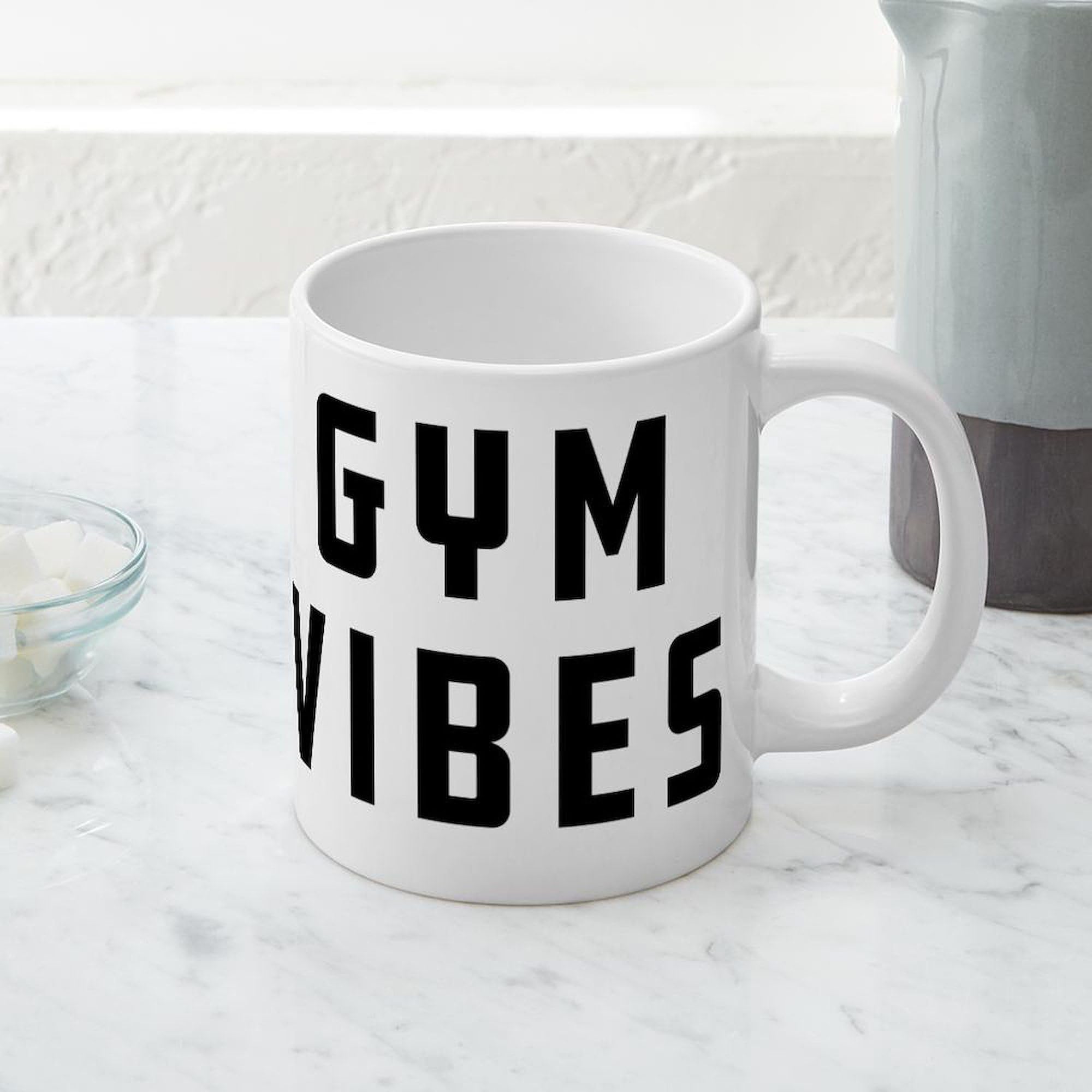 Gym Vibes 20oz Ceramic Coffee Mega Mug - Large Insulated Coffee Cup for Workouts, Office & Home Use - Perfect Gift for Fitness Lovers
