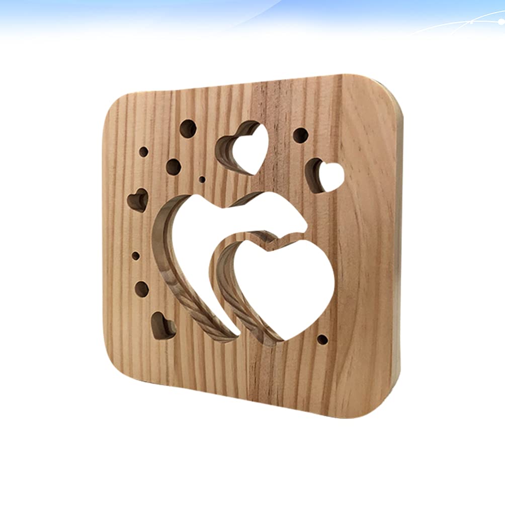 Romantic Wooden Heart Light Table Lamp - Decorative Hollow Night Light for Bedroom, Desk, Valentine's Day, Wedding Centerpiece & Party Decor - Warm Ambient Lighting for Home Decor & Special Occasions