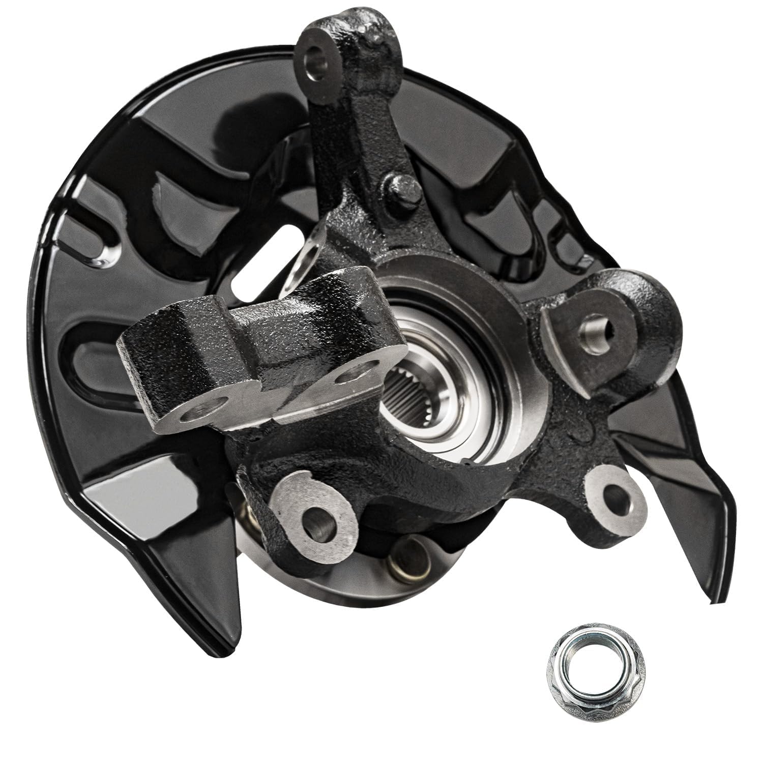 Detroit Axle Front Right Steering Knuckle with Wheel Hub & CV Axle Assembly Replacement for 2003-2008 Toyota Corolla Automatic Transmission (No ABS) - Perfect for DIY Car Repairs & Suspension Maintenance