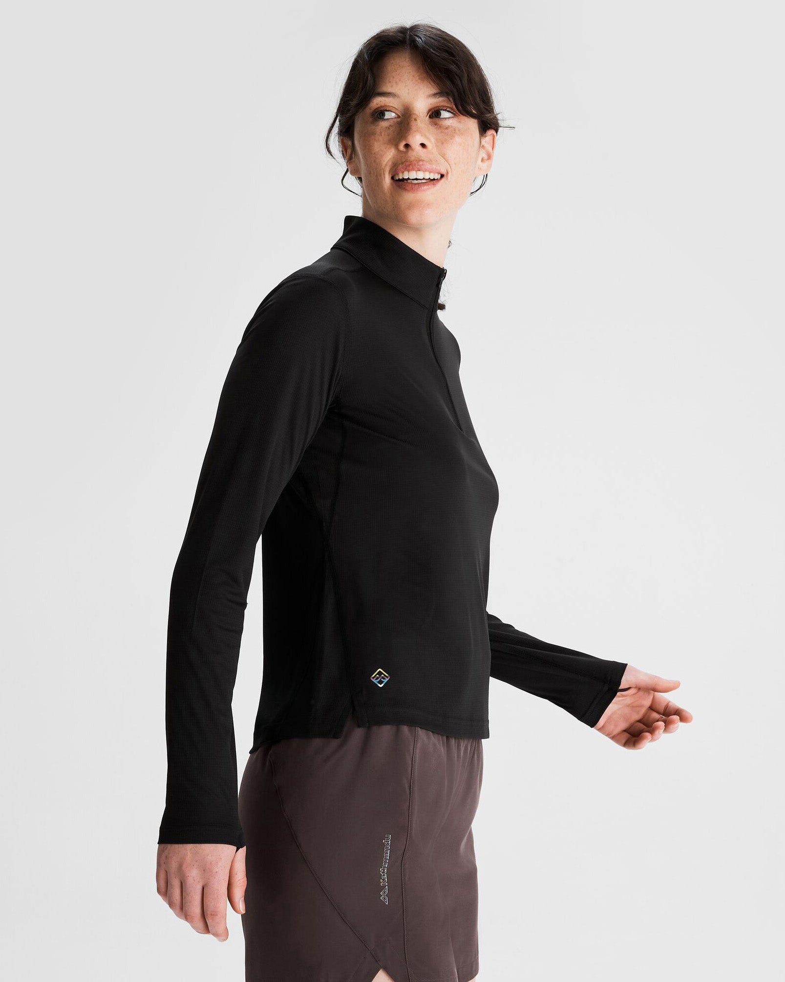 Women's Seeker Quarter Zip Fleece Pullover - Soft Thermal Layering Top for Hiking & Outdoor Activities (Black Stingray) - Perfect for Camping, Running and Cold Weather Wear