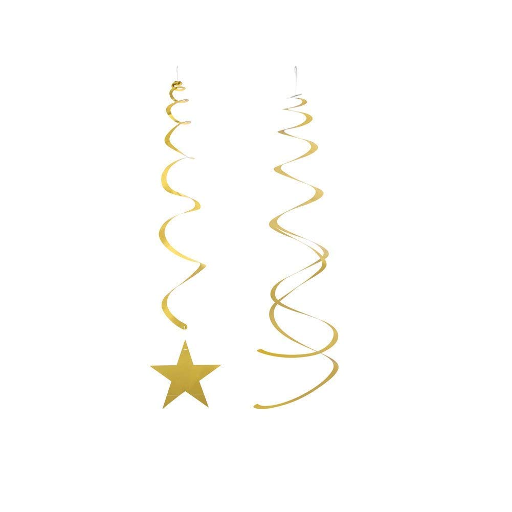 BEISHIDA 15-Pack Gold Star Hanging Swirl Decorations - Elegant Party Supplies for Graduation, Wedding, Baby Shower & Birthday Celebrations - Perfect for Indoor & Outdoor Event Decor