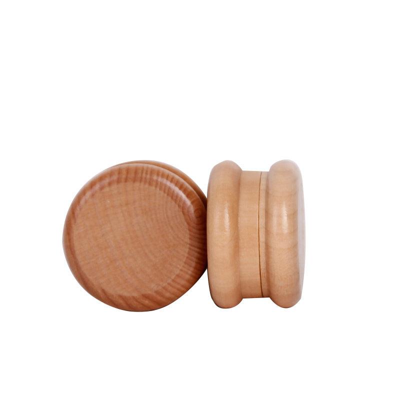55mm Round Wooden Herb Grinder - 2 Layer Spice Crusher for Weed, Tobacco & Herbs - Perfect for Rolling Joints, Pipes & Vaporizers