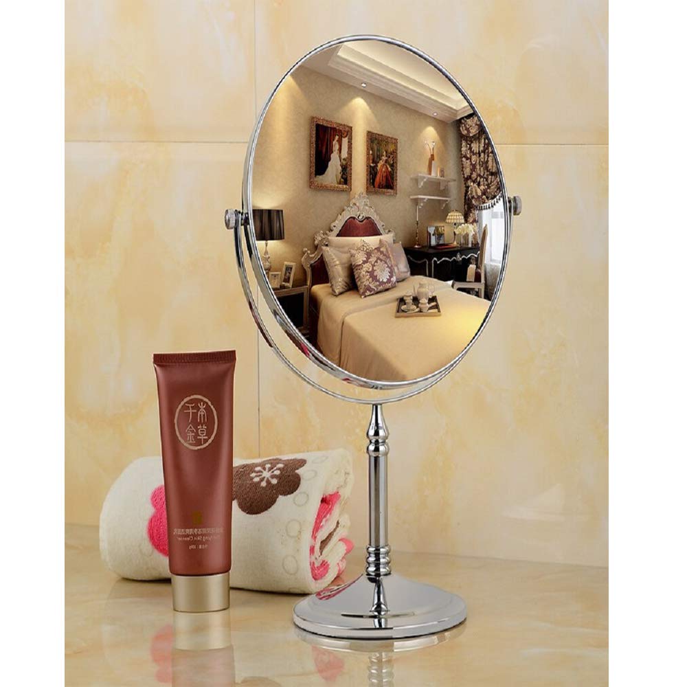 SWAMEY ISHIN Round Wooden Vanity Mirror - Natural Desktop Makeup Mirror with Stand, 1pc - Perfect for Dressing Table, Bedroom, Bathroom & Travel