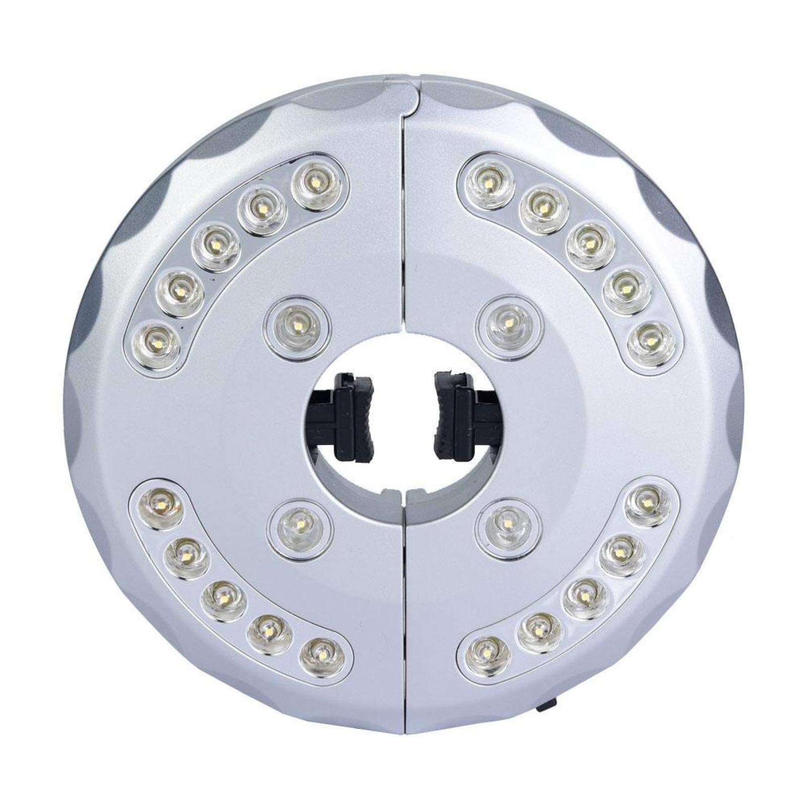 Pinsofy Silver Portable LED Umbrella Light - Waterproof Outdoor Patio Umbrella Pole Lamp for Backyard, Deck, Garden, Poolside & Camping Use