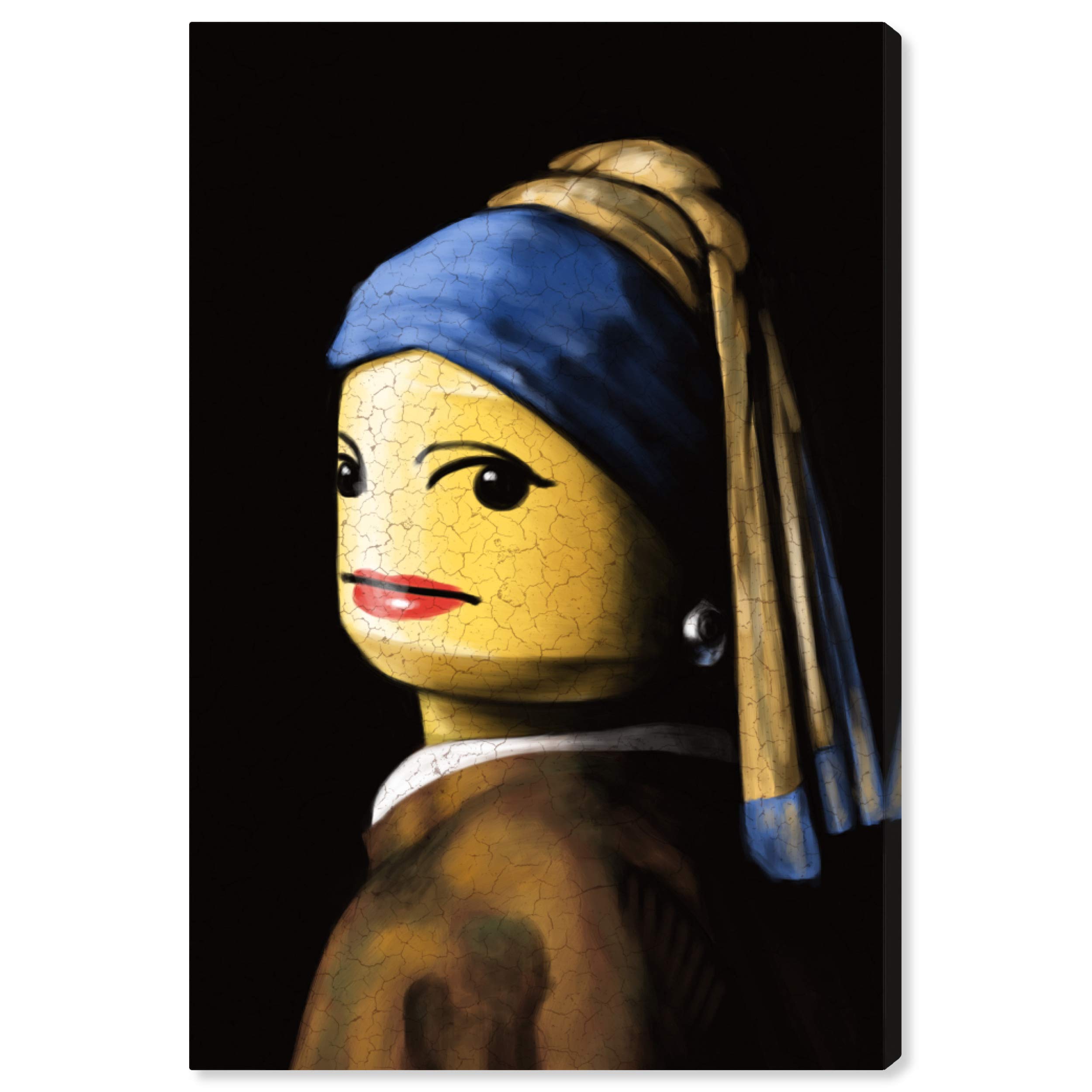 Oliver Gal Artist Co. 'Girl with The Pearl Earring' Canvas Wall Art Print - 30x45 Inch Modern Home Decor in Yellow & Blue | Perfect for Living Room, Bedroom & Office Decorations
