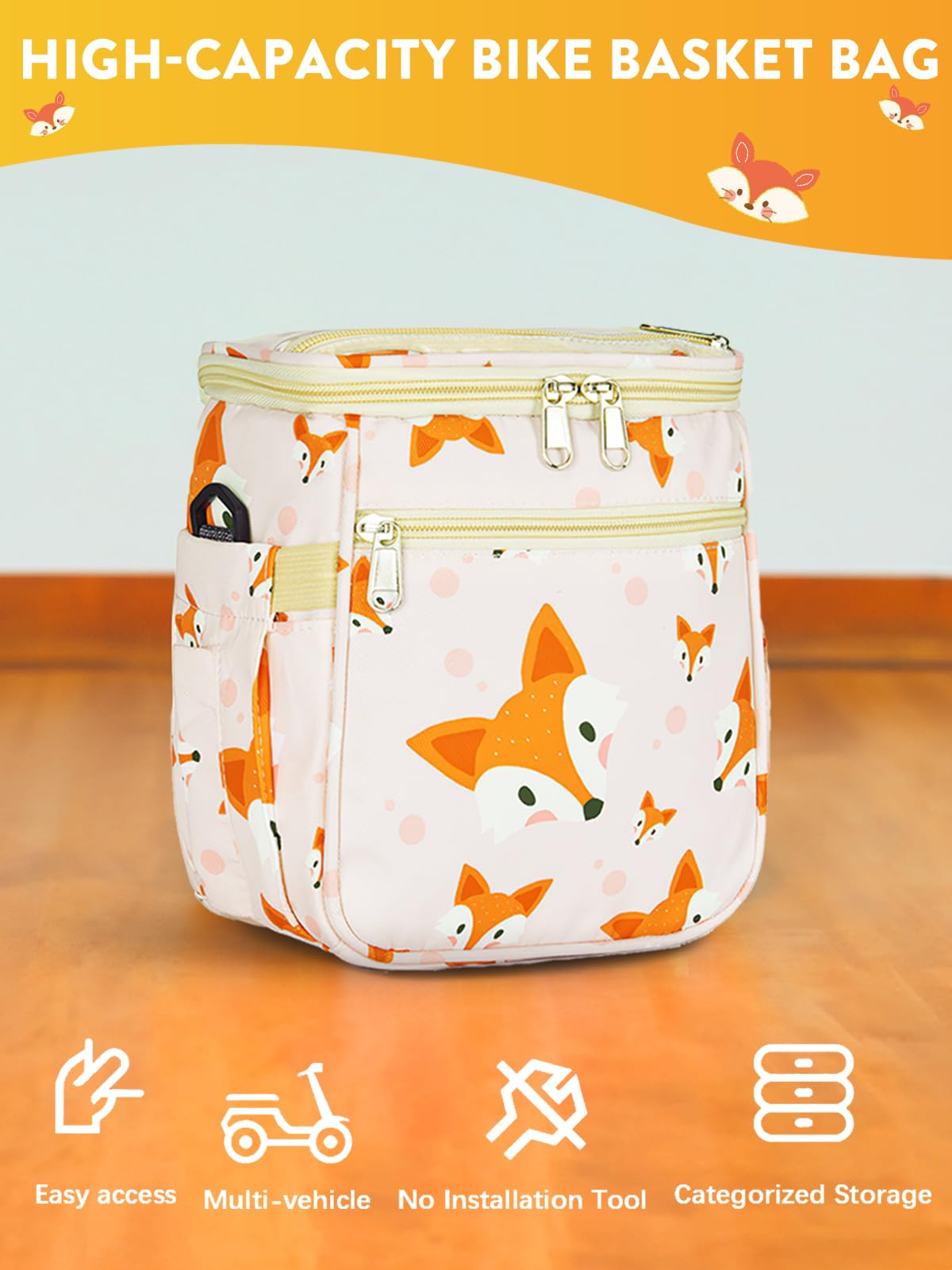 Kids Bike Basket - Front Handlebar Bag Organizer for Boys & Girls | Fits Balance Bikes, Tricycles & Scooters | Perfect for School, Park Rides & The Little Prince Theme