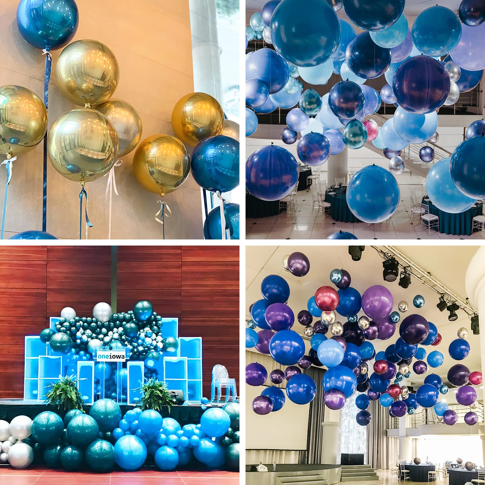PartyWoo 6-Pack Blue Foil Balloons - 22 Inch Giant 4D Mylar Balloons with Ribbon for Birthday, Wedding & Party Decorations | Perfect for Baby Showers, Graduations & Anniversary Celebrations