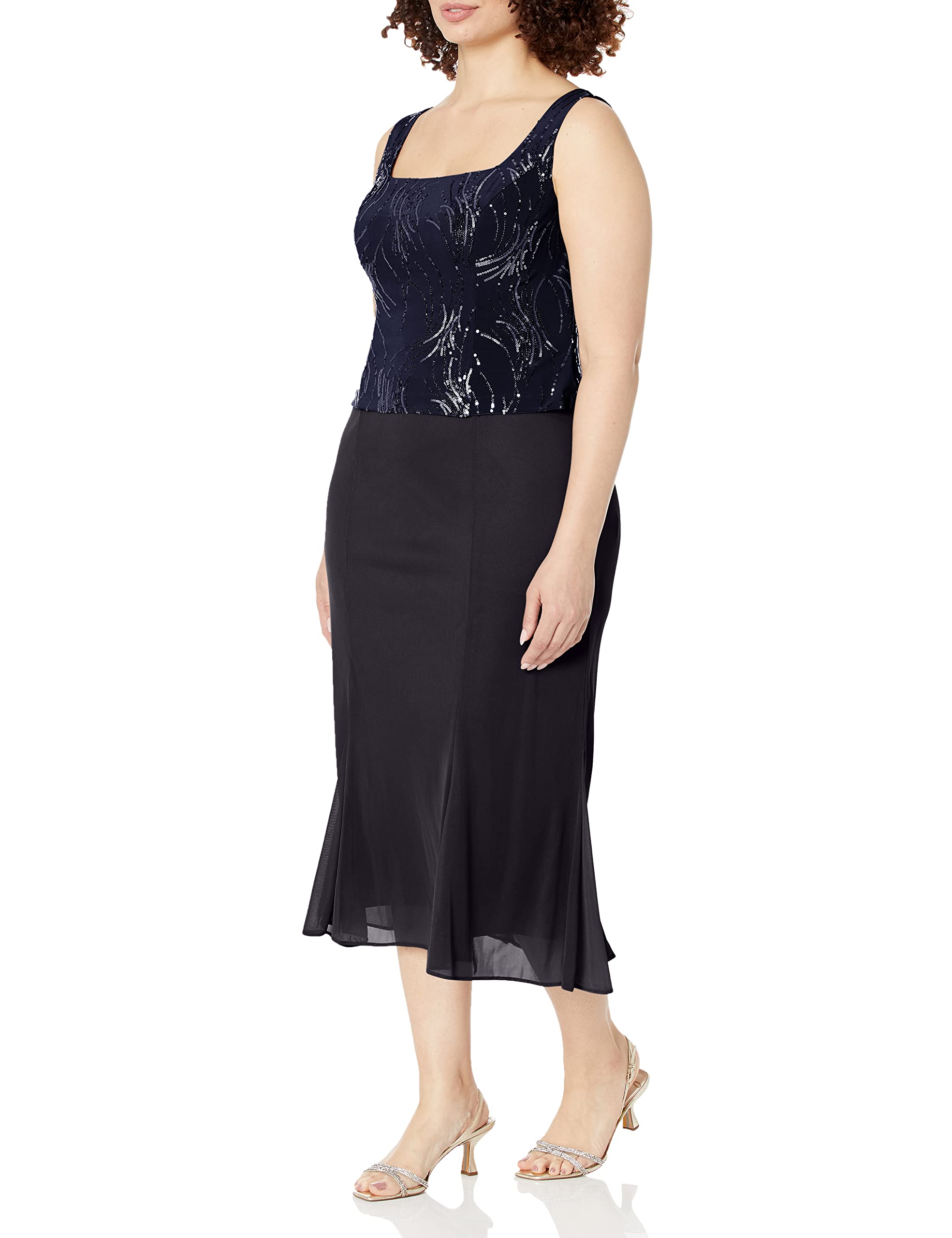 Alex Evenings Women's Tea Length Jacket Dress for Weddings & Formal Events - Petite & Regular Sizes - Elegant Cocktail Attire for Bridal Showers, Evening Parties & Special Occasions