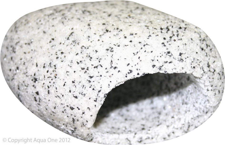 Aqua One Marble Cave Round Medium - Decorative Aquarium Hideout for Fish, Shrimp & Small Pets | Perfect for Betta Fish Tanks, Nano Aquascapes & Reptile Terrariums