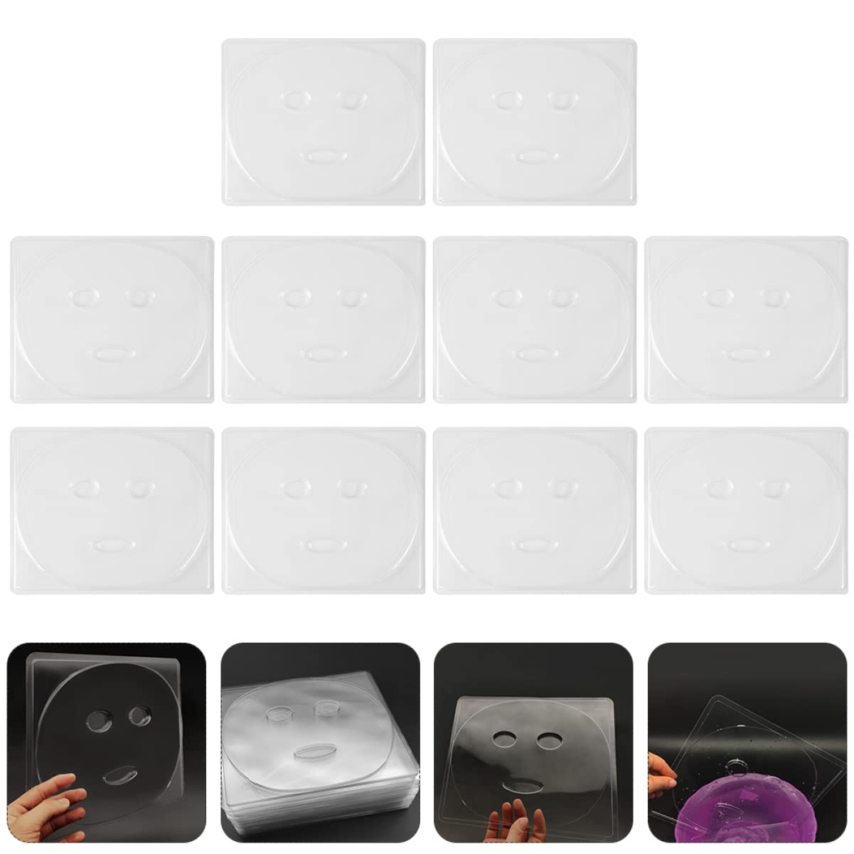 10-Piece Reusable DIY Facial Mask Tray Set - Collagen & Seaweed Mask Bowls for Skincare & Spa Treatments at Home