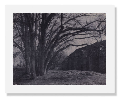 Eugène Cuvelier - Farm in Parc de Courances Landscape Photography Print | Vintage French Countryside Wall Art Decor for Living Room & Office