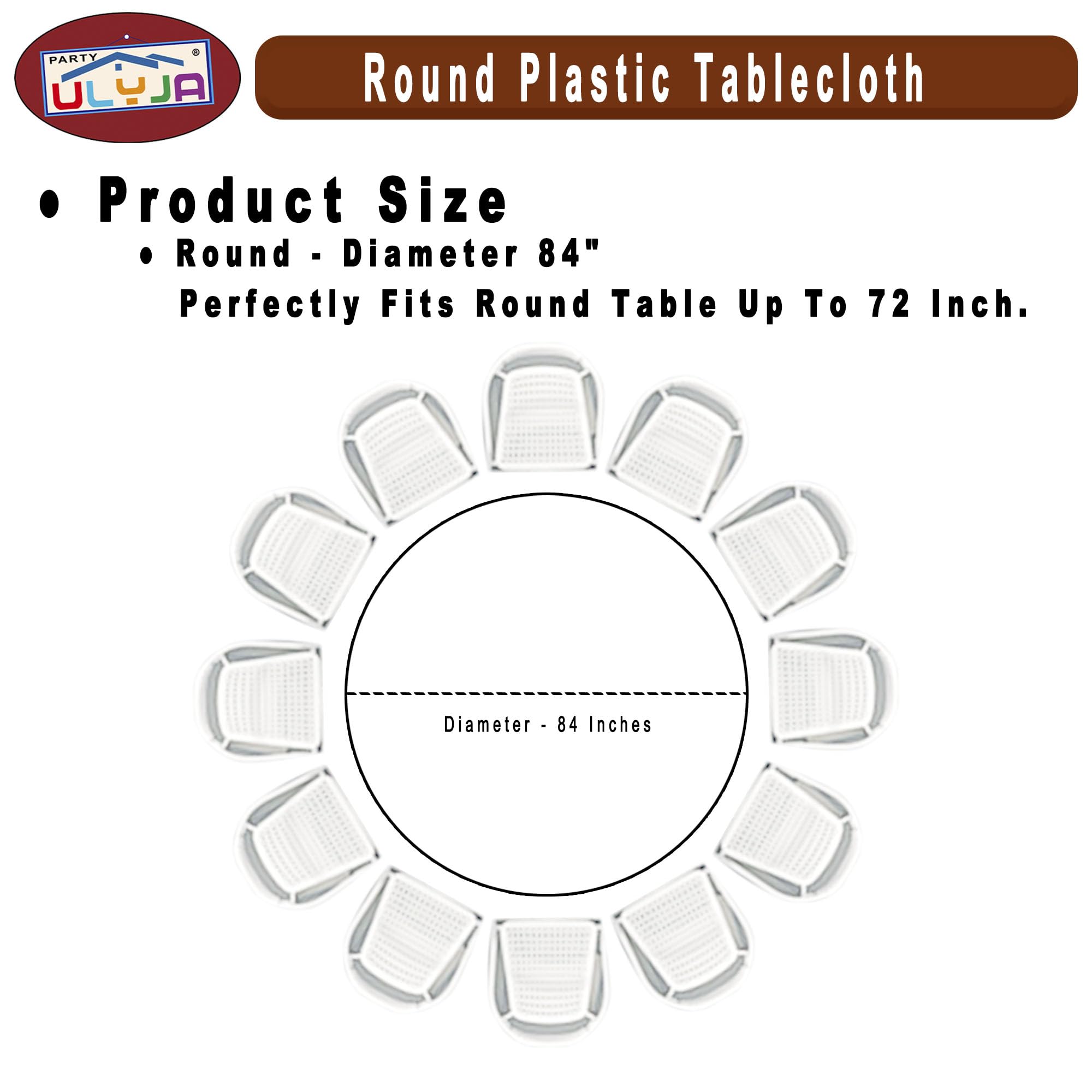 Premium 84-Inch Disposable Plastic Tablecloths 3-Pack - Fresh Mint Decorative Round Table Covers for Dining, Kitchen, Party & Outdoor Events