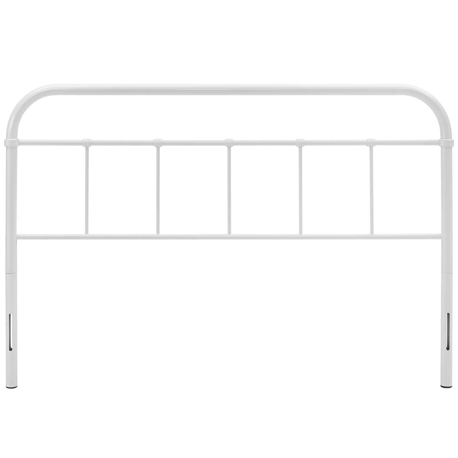 Rustic Farmhouse Style White Metal Queen Size Headboard - Modway Serena Steel Bed Frame Headboard for Cozy Bedroom Decor & Farmhouse Aesthetic