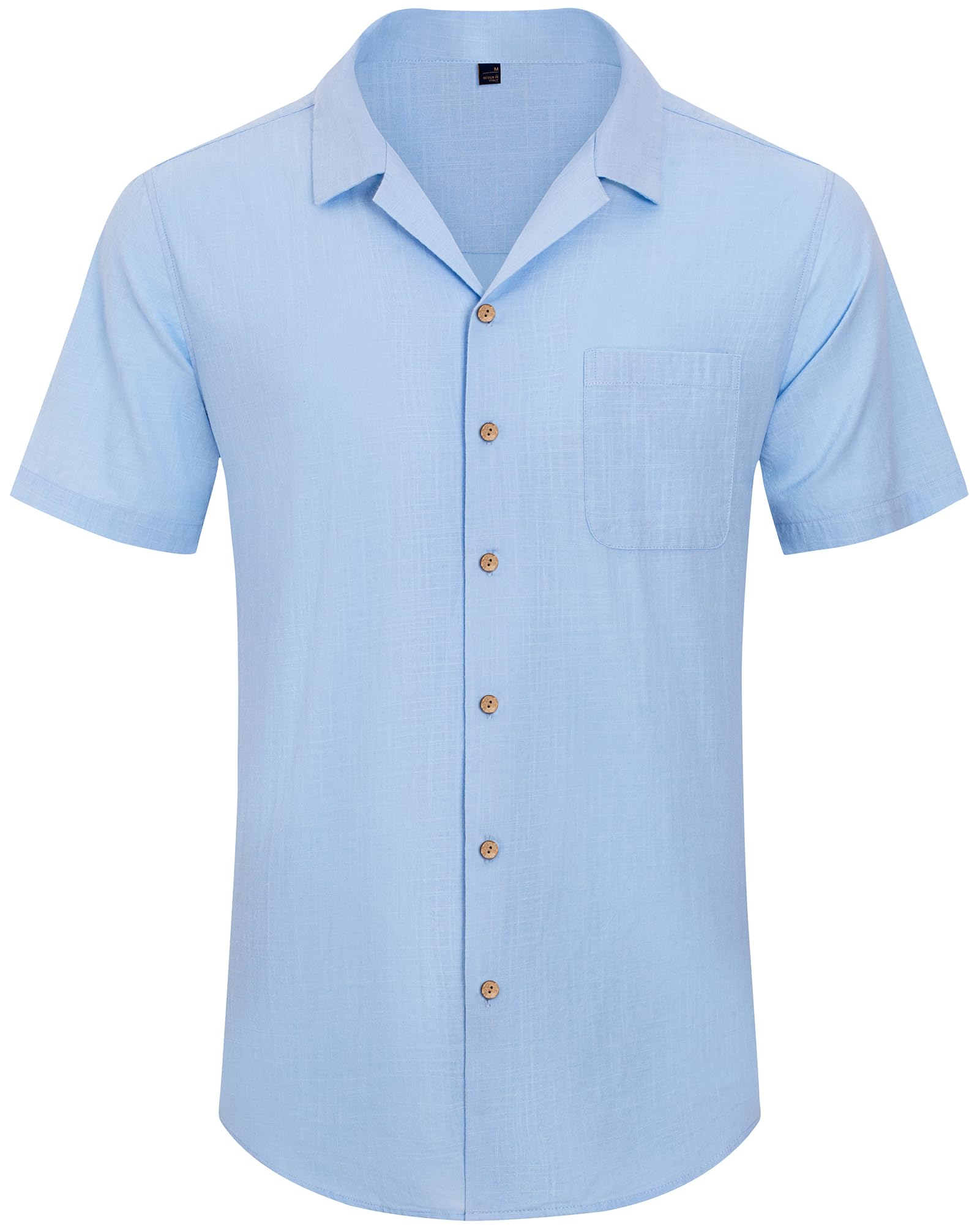 Men's Linen Short Sleeve Button Down Shirt - Breathable Cotton Summer Casual Shirt for Beach, Vacation & Hawaiian Style | Perfect for Tropical Getaways, Pool Parties & Summer Outings