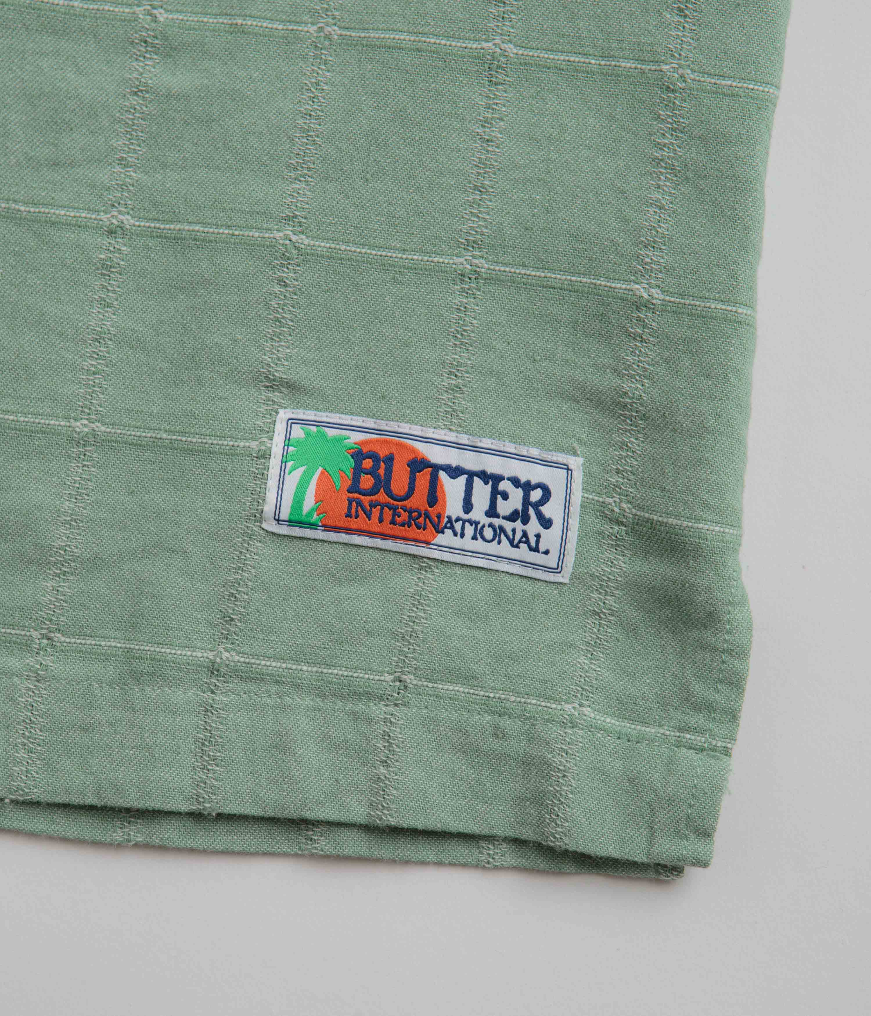 Butter Goods Pacific Short Sleeve Shirt for Men - Pale Green Casual Summer Shirt | Beachwear, Streetwear & Everyday Comfort