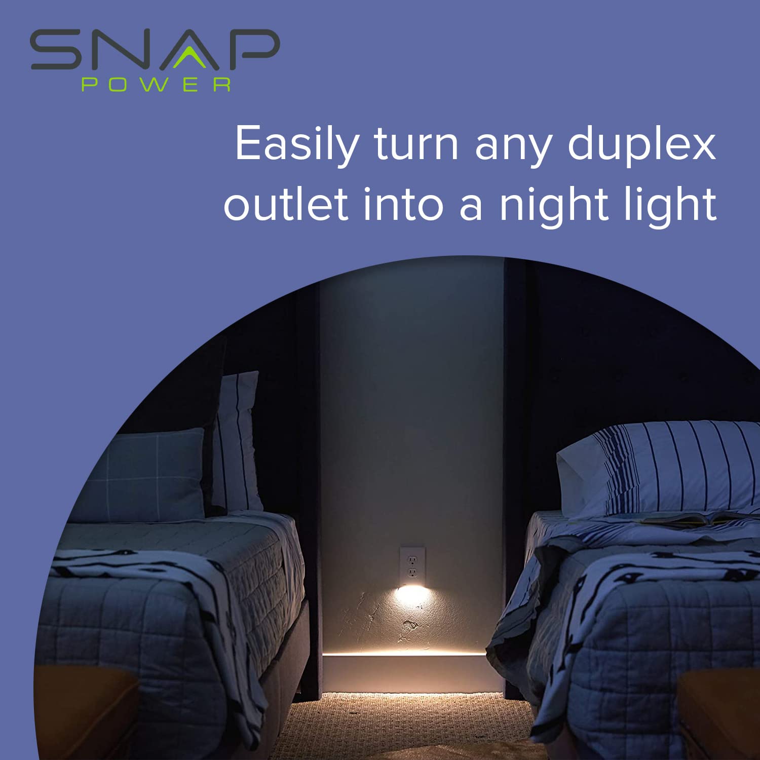 SnapPower 4 Pack GuideLight 2 LED Night Light Wall Plate - Auto On/Off Sensor for Duplex Outlets - Replace Plug-in Night Lights (Black) - Perfect for Hallways, Bedrooms & Bathrooms Safety Lighting