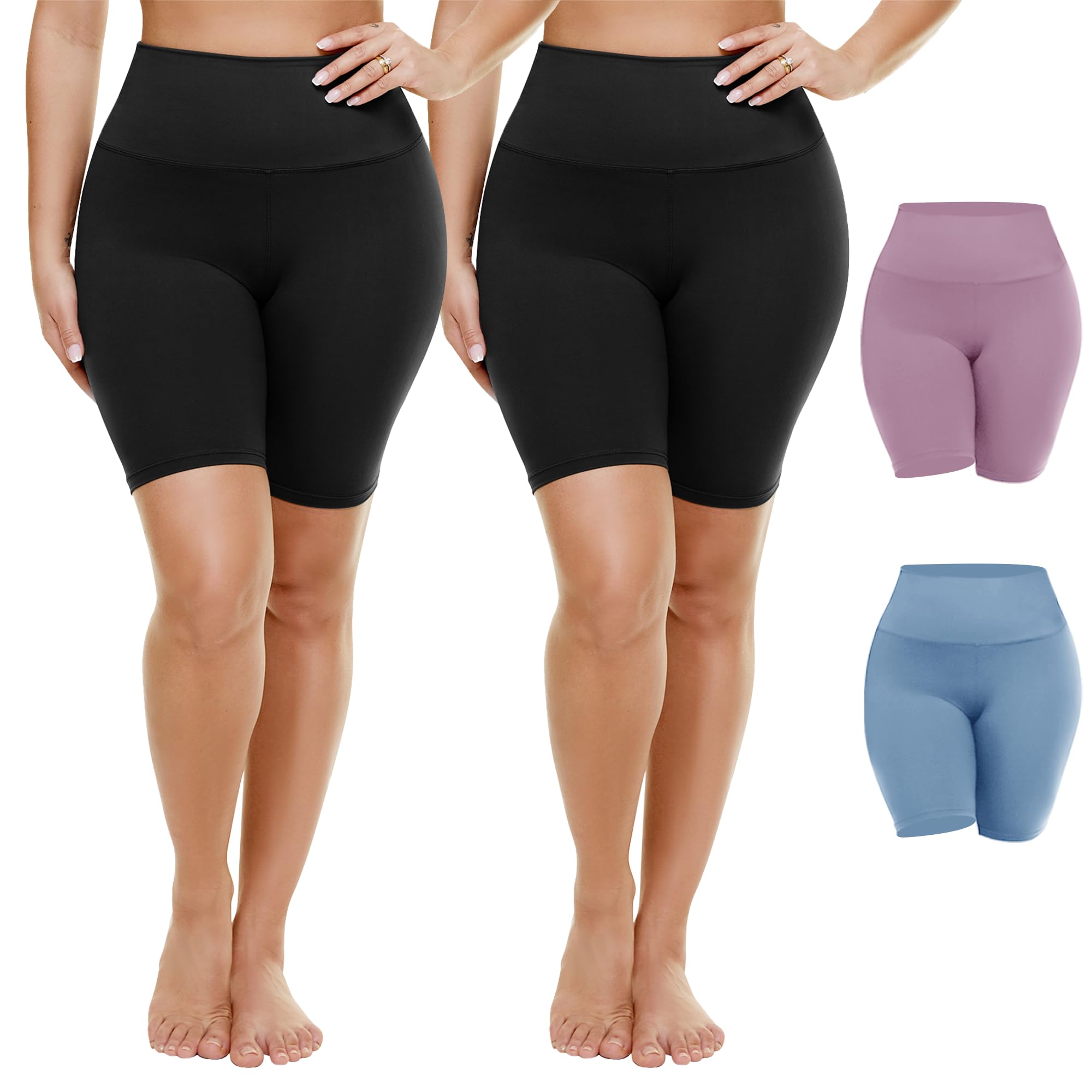 TNNZEET 2 Pack Plus Size Women's Biker Shorts - 8
