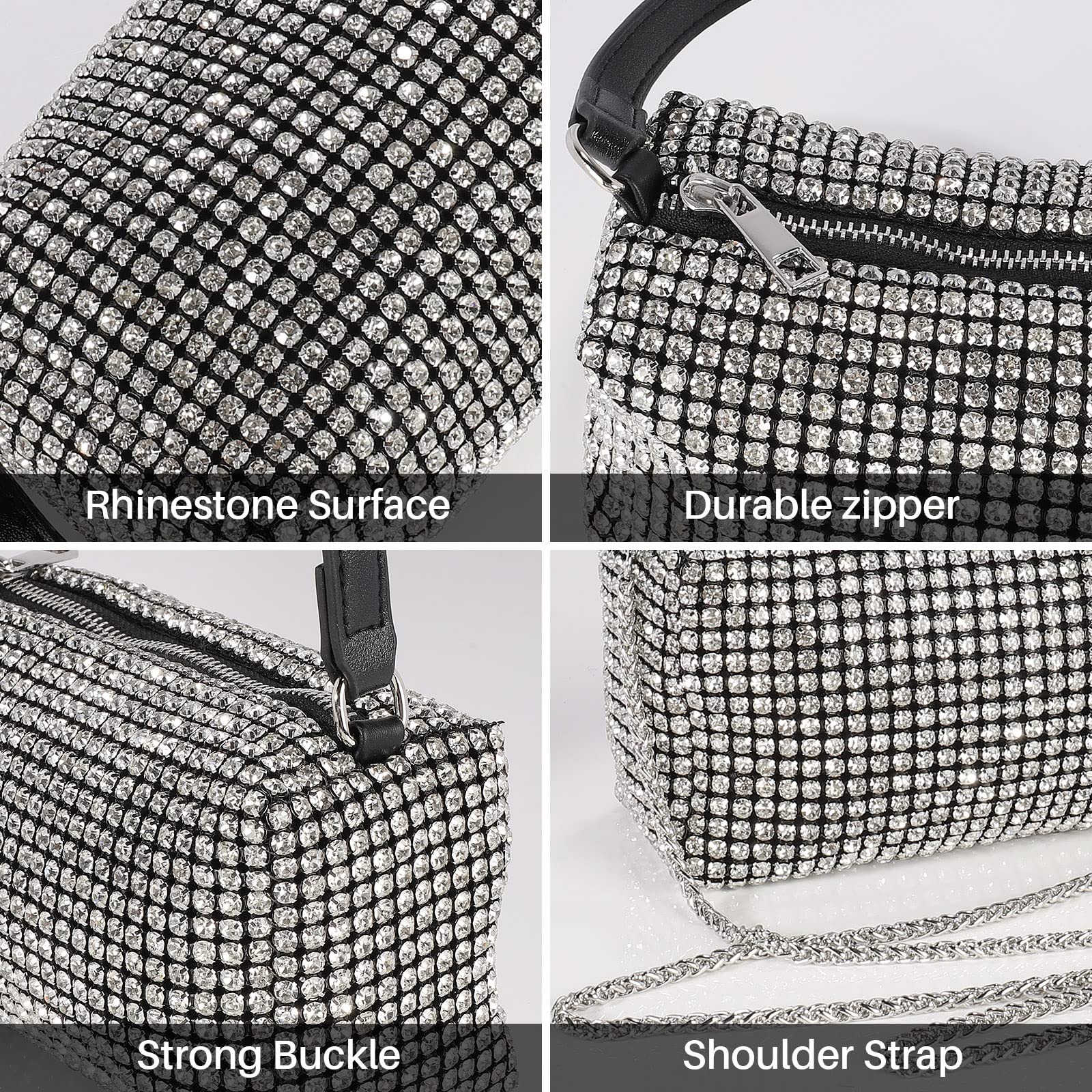 Sparkling Rhinestone Crossbody Bag for Women - Elegant Crystal Evening Clutch Purse with Shiny Bling Design for Wedding, Prom, Cocktail Party & Date Night | Perfect Luxury Accessory for Special Occasions