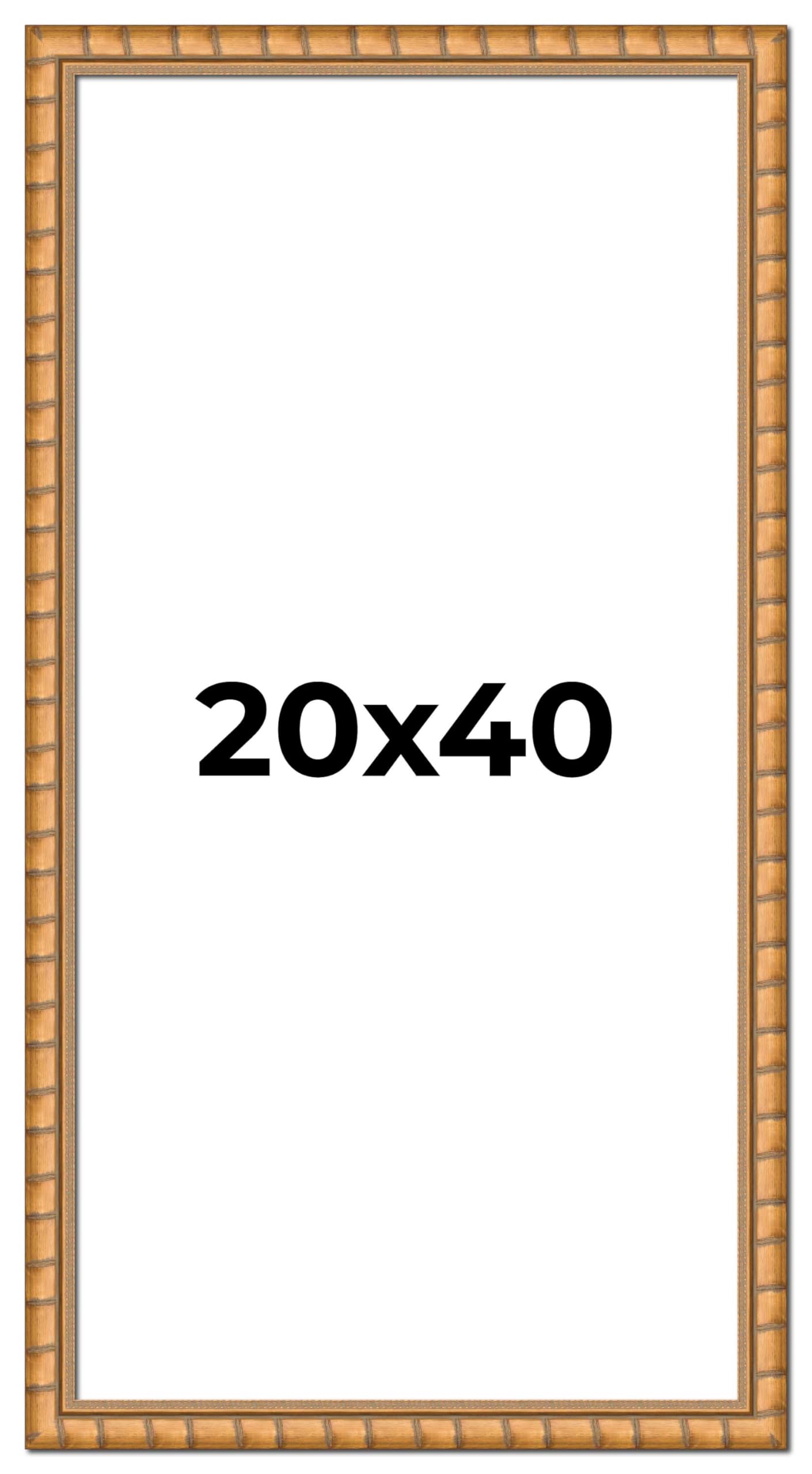 20x40 Inch Gold Real Wood Picture Frame - 1.5