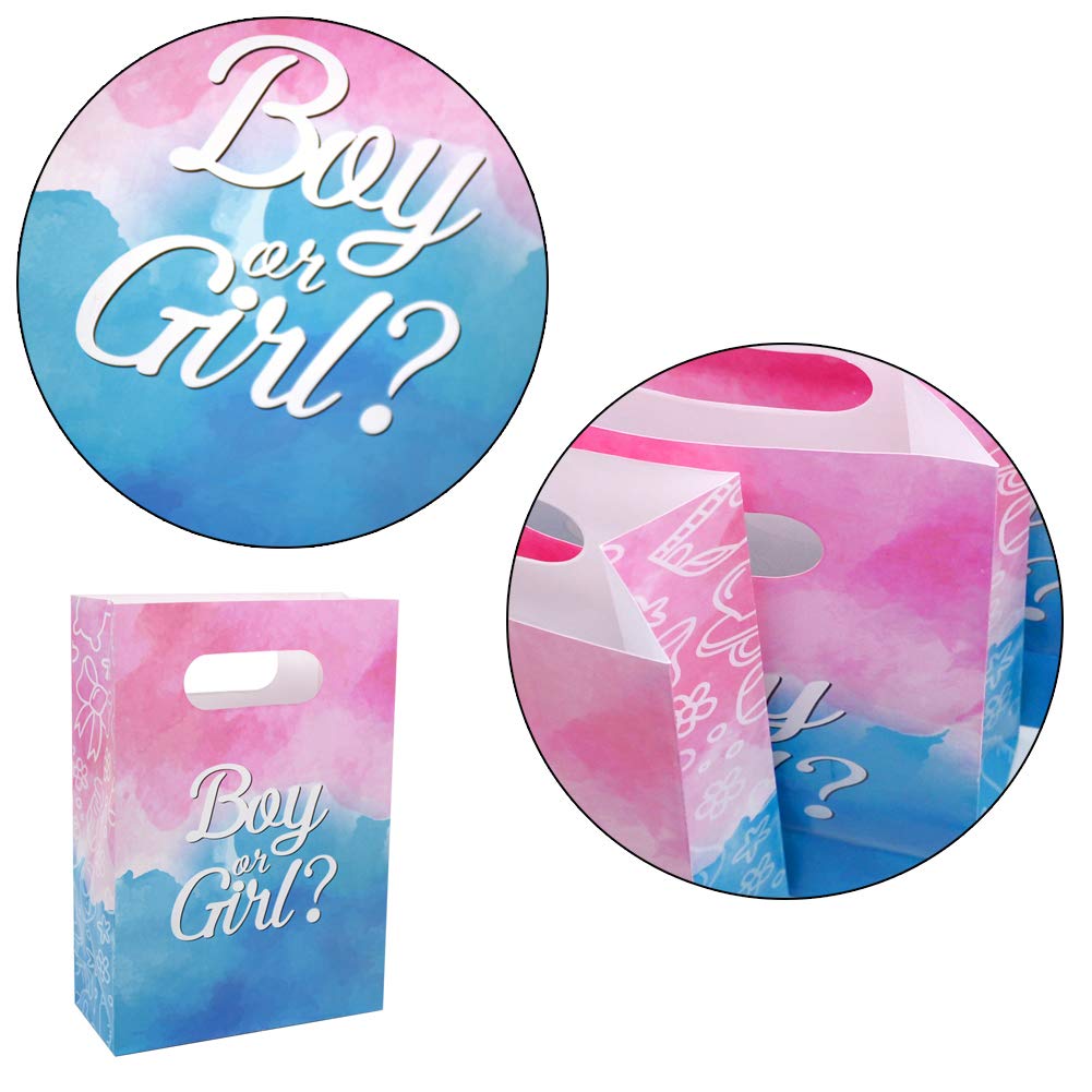 WEEPA 24 Pack Gender Reveal Party Supplies - Baby Shower Favor Gift Bags, Treat Goodie Bags for Table Decorations | Perfect for Gender Reveal Parties, Baby Showers & Celebrations