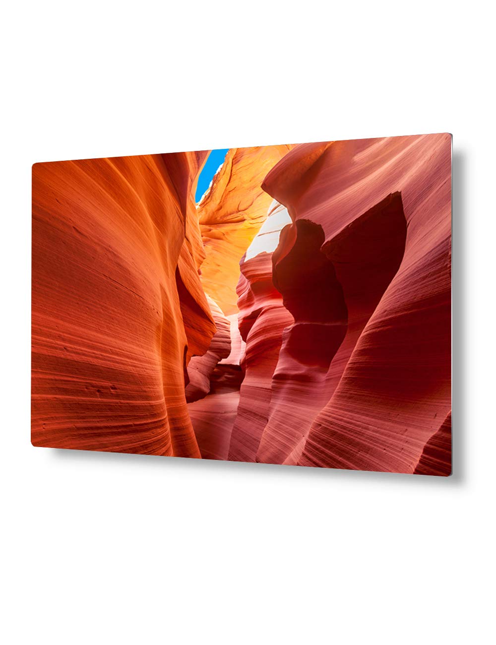 VickyArt Golden Antelope Canyon Metal Wall Art - 24×16 Inch Modern Landscape Painting for Living Room, Bedroom & Office Decor - Perfect for Home, Hotel & Commercial Spaces